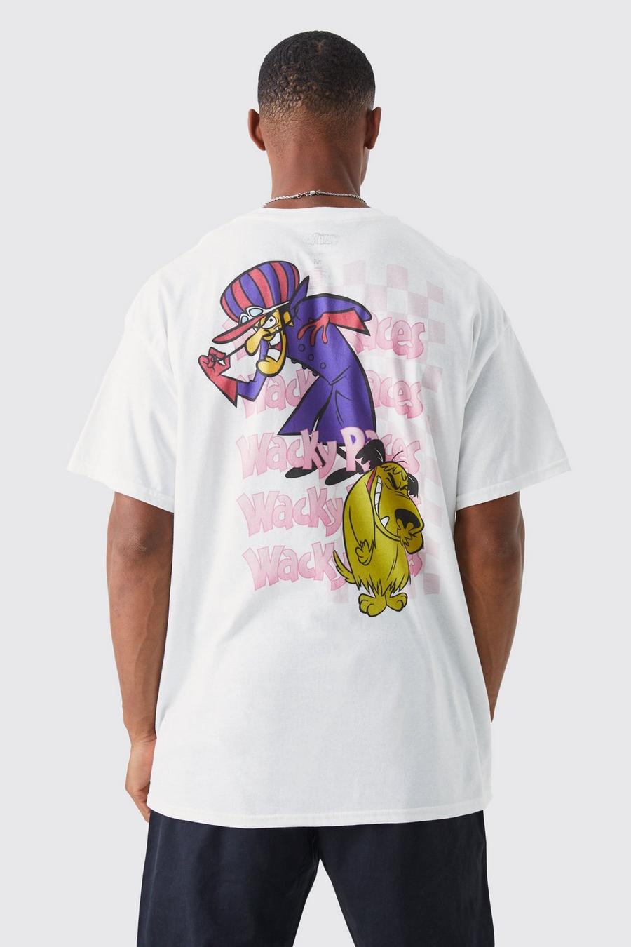 Camiseta oversize con estampado de Whacky Races, White image number 1
