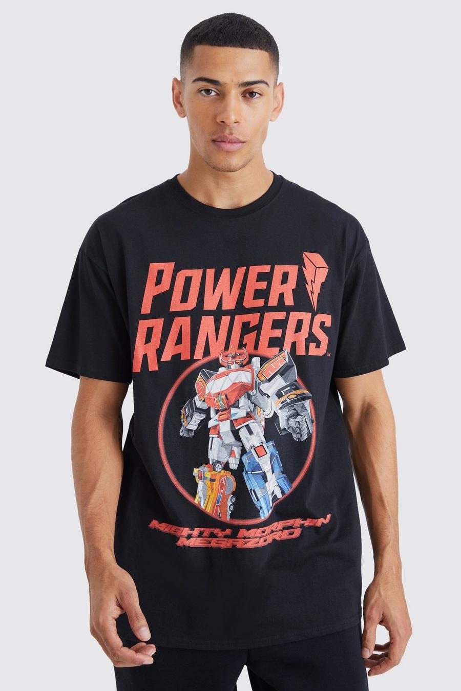 Black Oversized Power Rangers Megazord License T-shirt