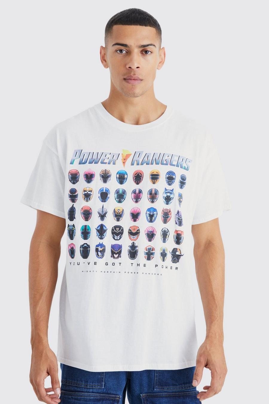 White Oversized Gelicenseerd Power Rangers T-Shirt image number 1