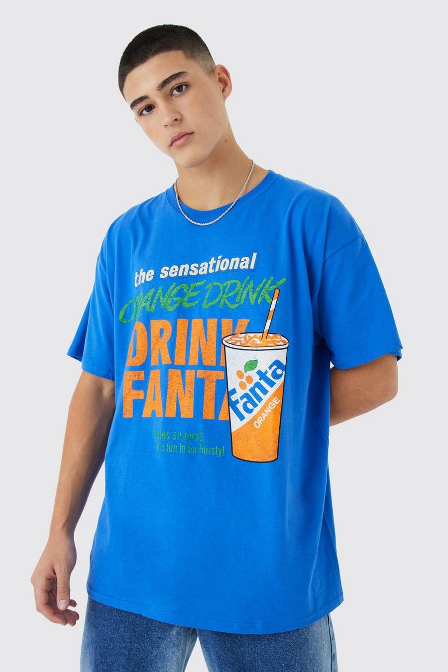 Blue Oversized Orange Fanta License T-shirt