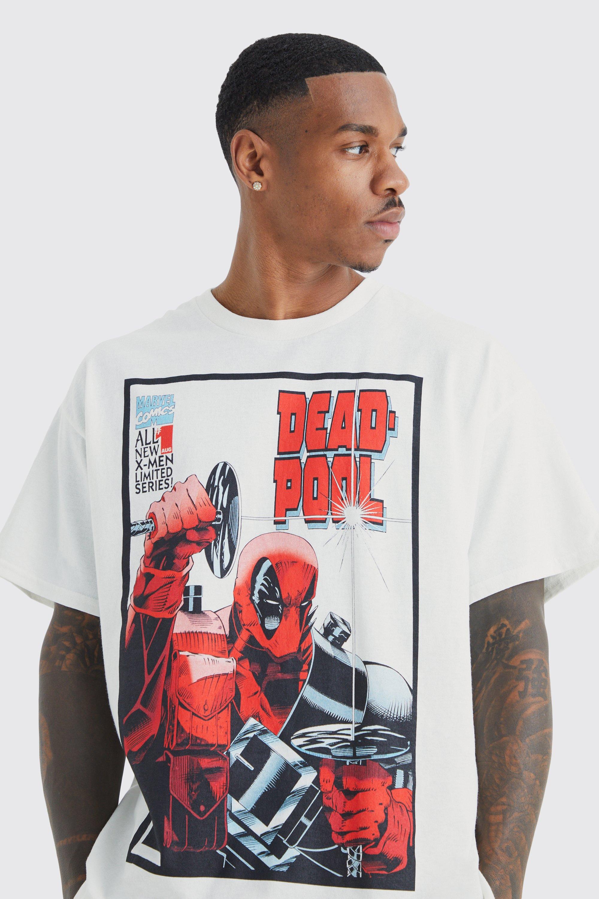 Oversized Deadpool License T shirt boohoo