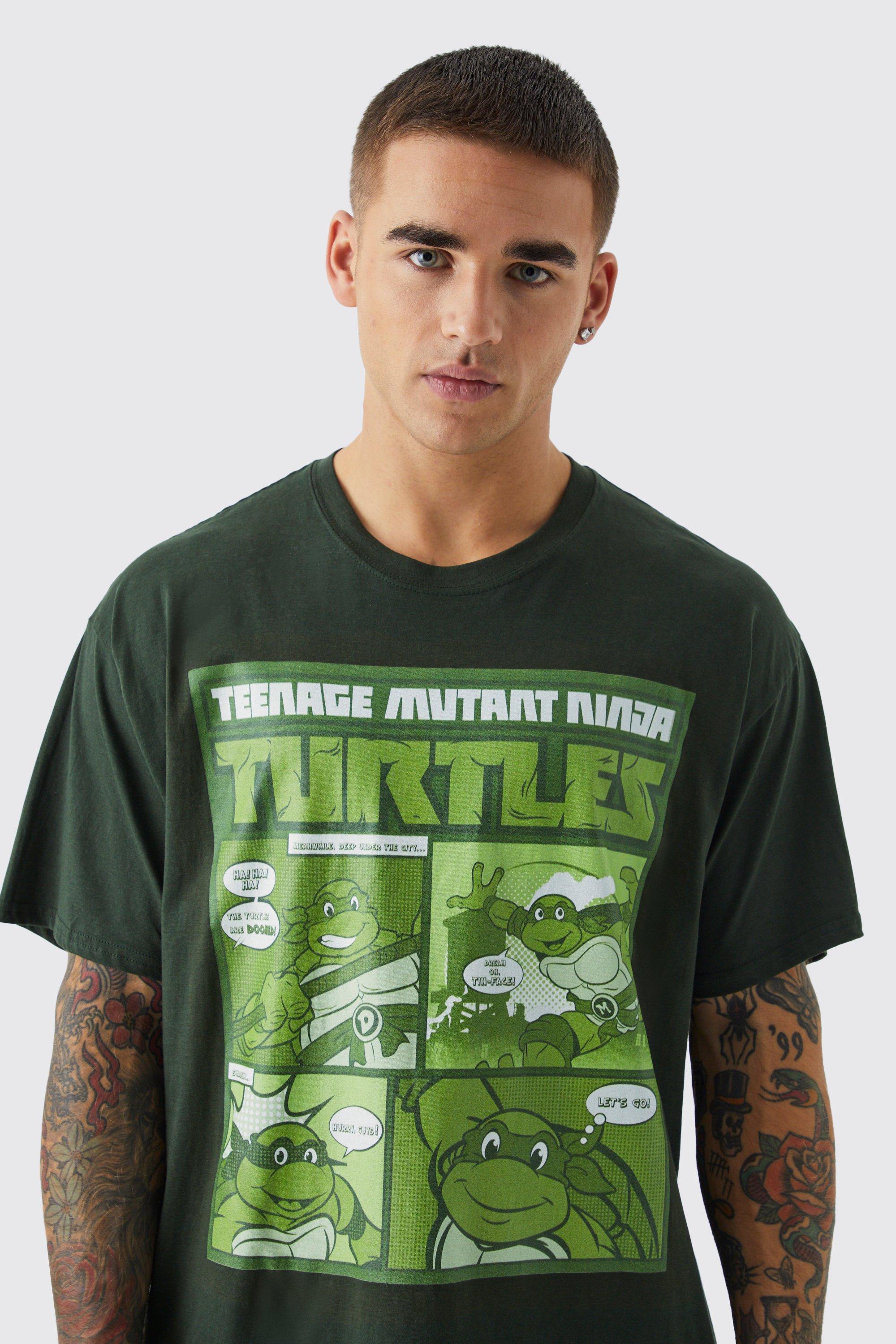boohooMAN Oversized TMNT License T-Shirt - Green - Size L