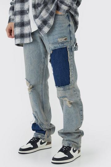 Tall Relaxed Rigid Ripped Jeans light blue