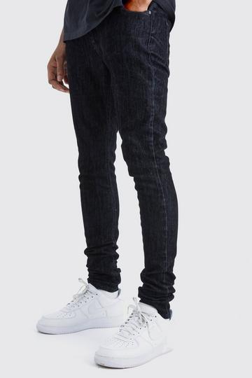 Tall Brushed Denim Skinny Stretch Stacked Jean true black