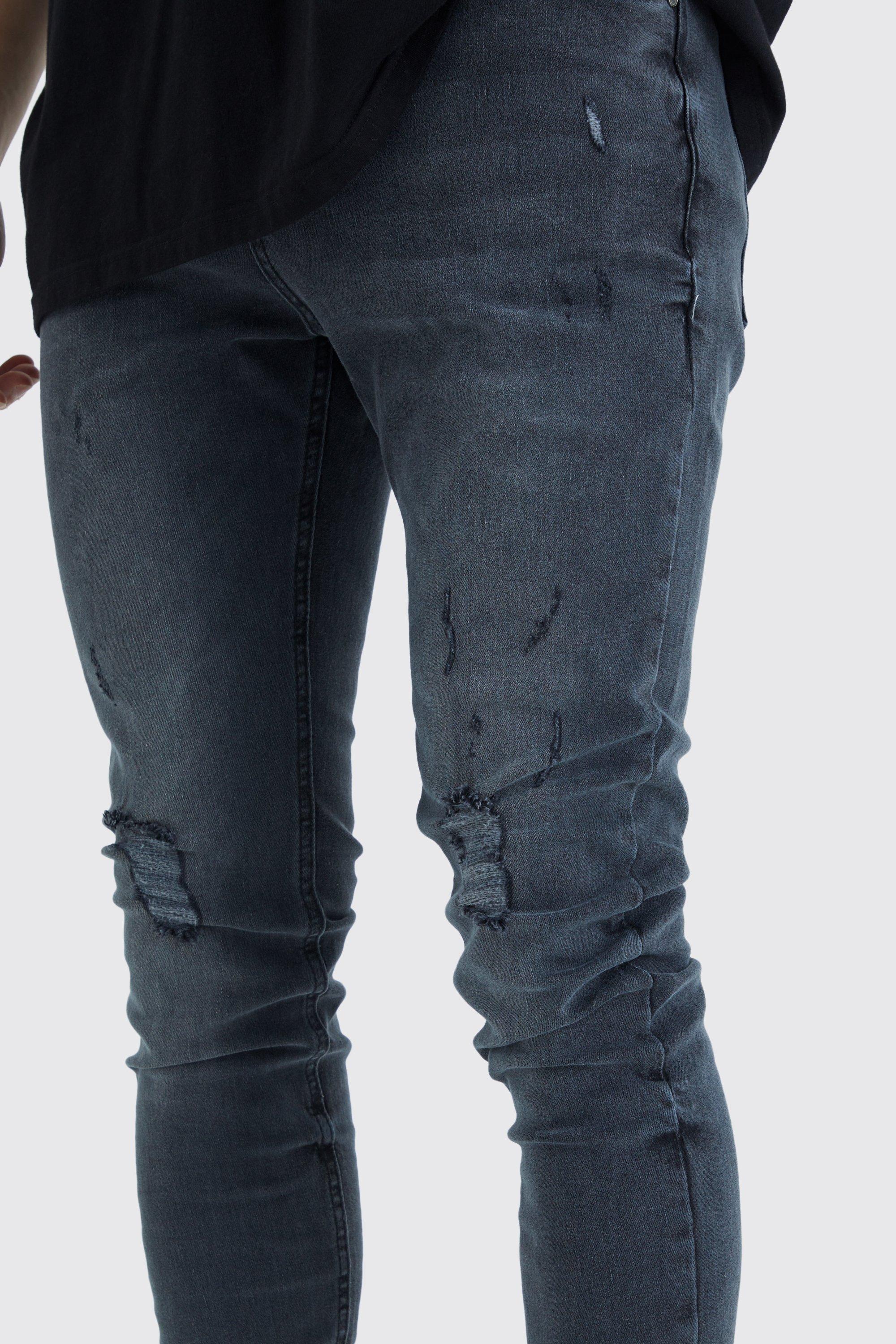 Tall Skinny Stacked Distressed Ripped Let Down Hem Jean, 56% OFF