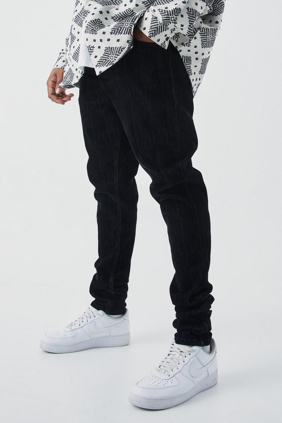 True black Plus Skinny jeans i borstad denim med stretch image number 1