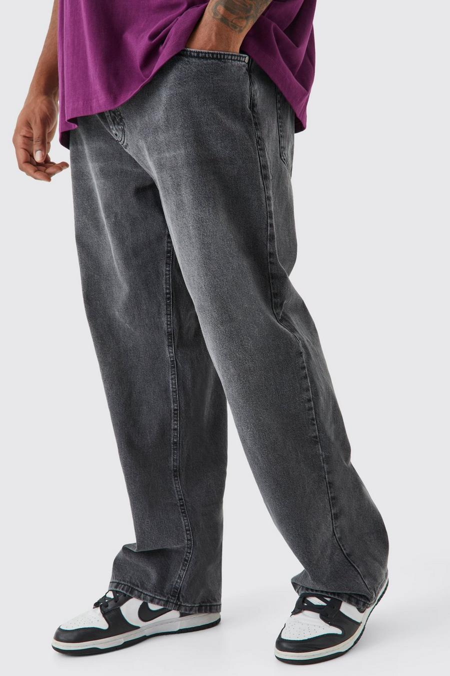 Charcoal Plus Relaxed Rigid Embossed Jean image number 1