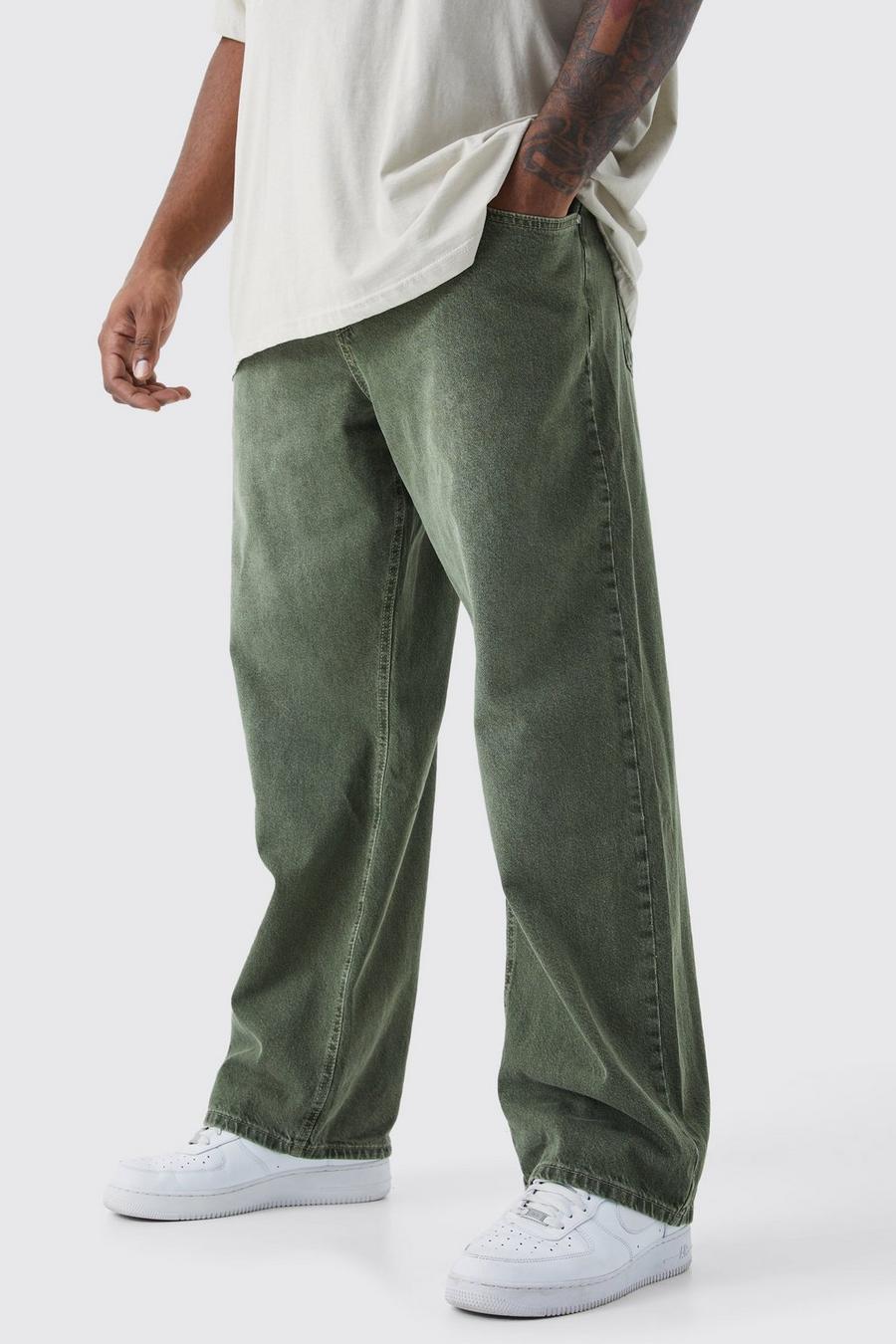 Sage Plus Relaxed Rigid Overdye Embossed Jean image number 1