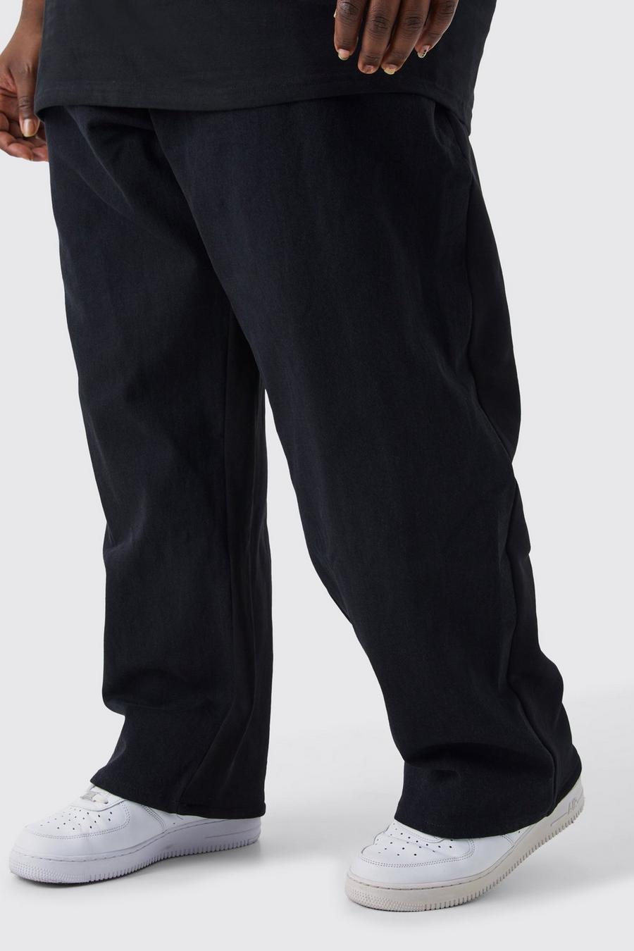 Pantaloni tuta ibridi Plus Size extra comodi con vita elasticizzata, Washed black