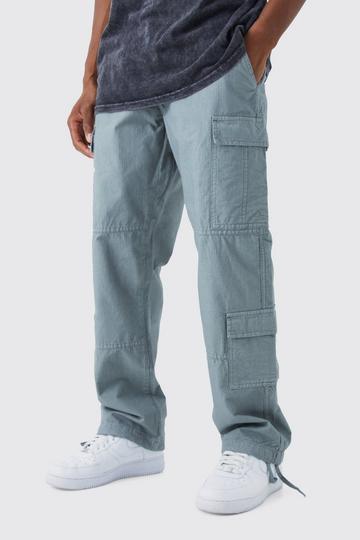 Relaxed Multi Cargo Ripstop Trouser With Woven Tab slate