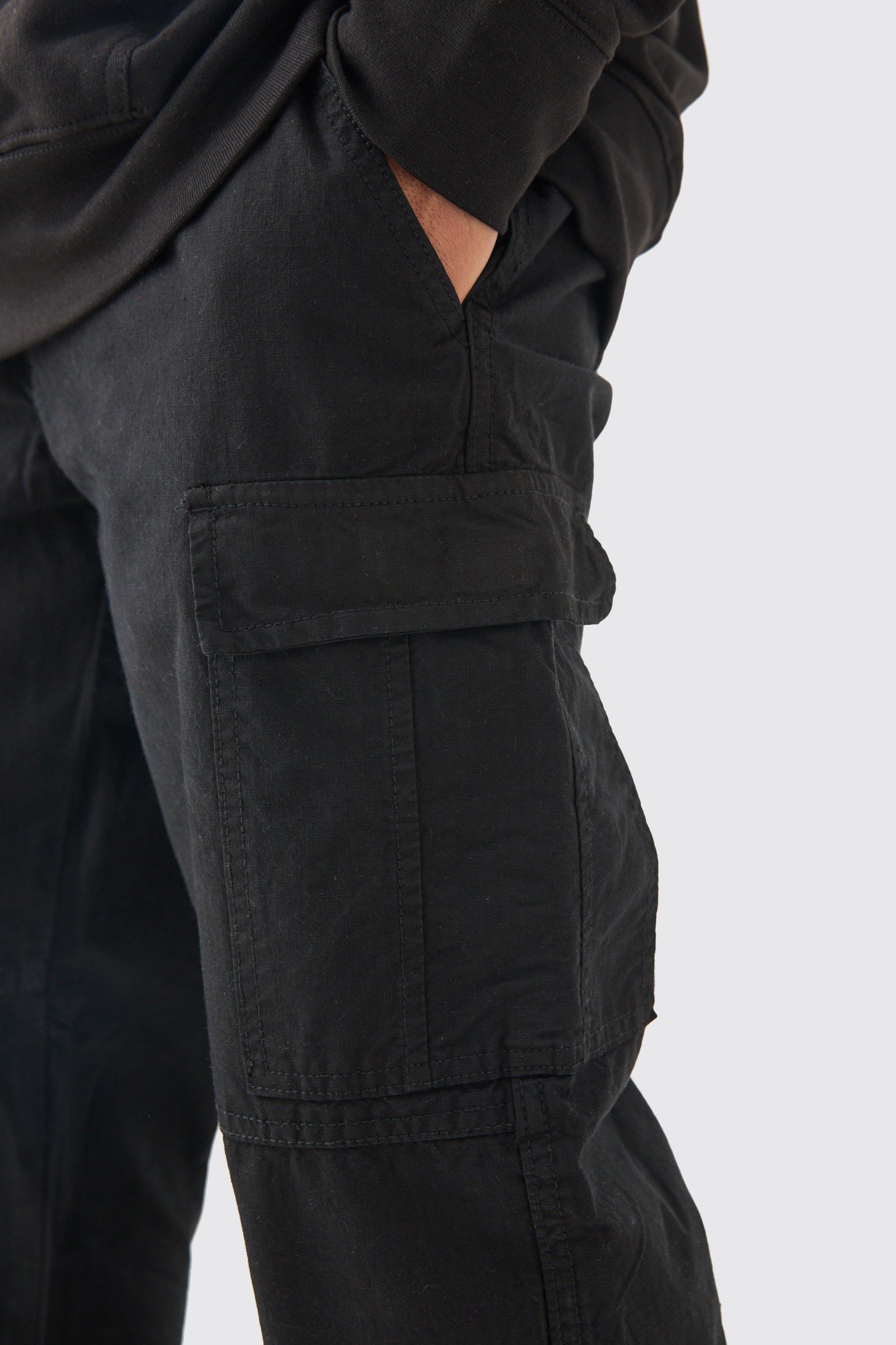 Cargo Ripstop Trouser - Black - Black / 28R