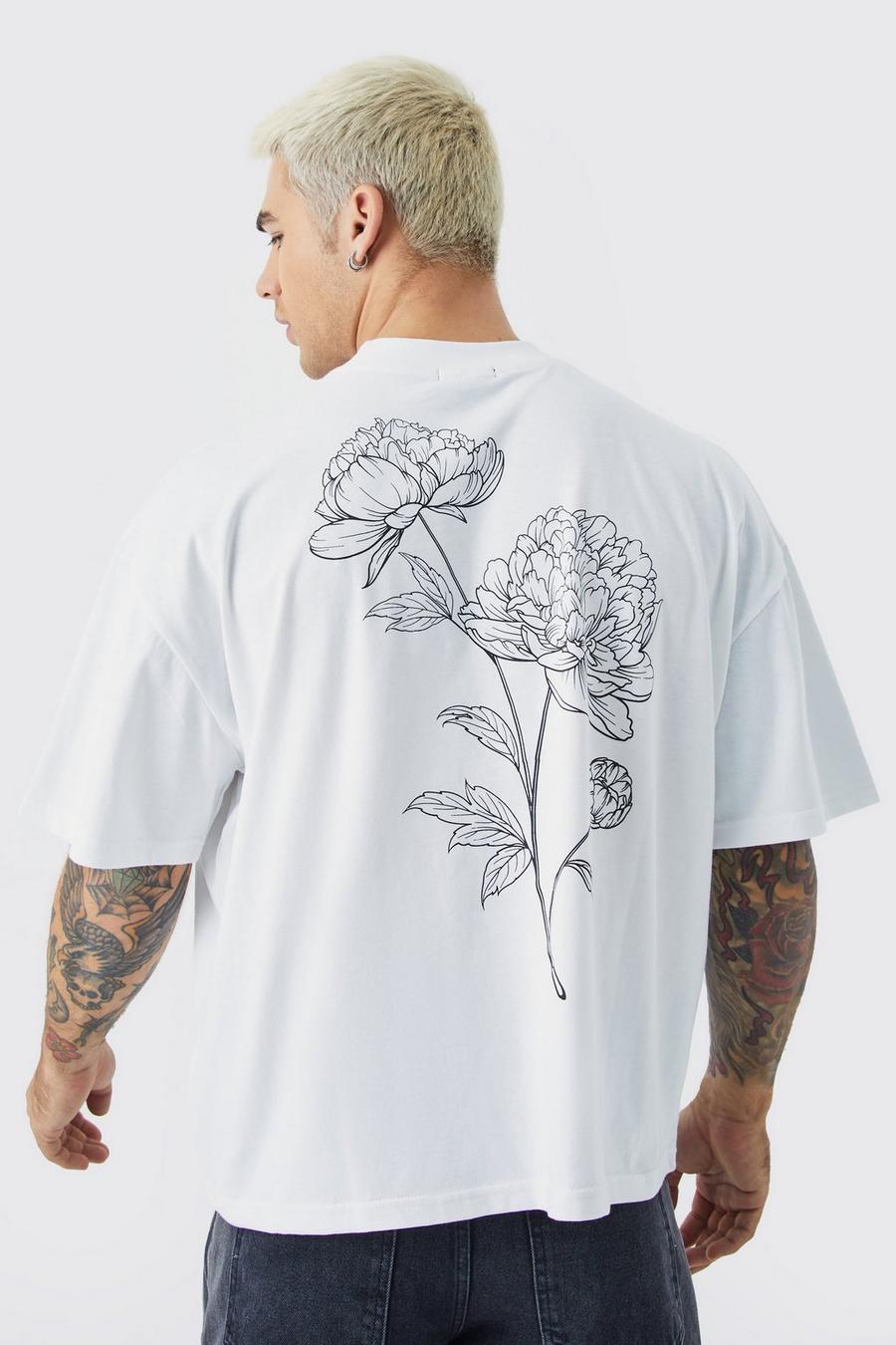Kastiges Oversize T-Shirt mit Print, White image number 1