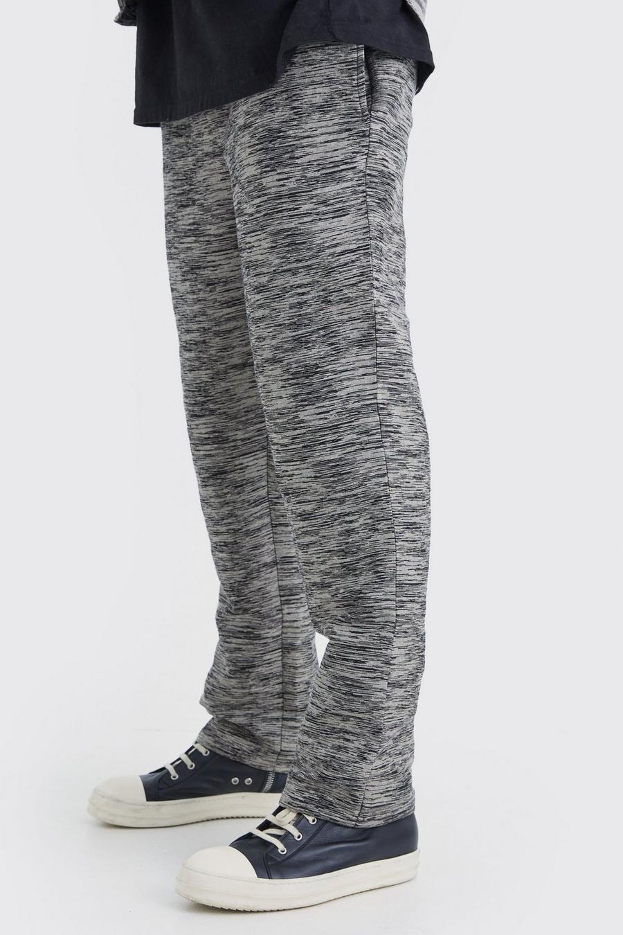 Pantalón cargo recto de jacquard con estampado efecto mármol y cintura elástica, Multi image number 1