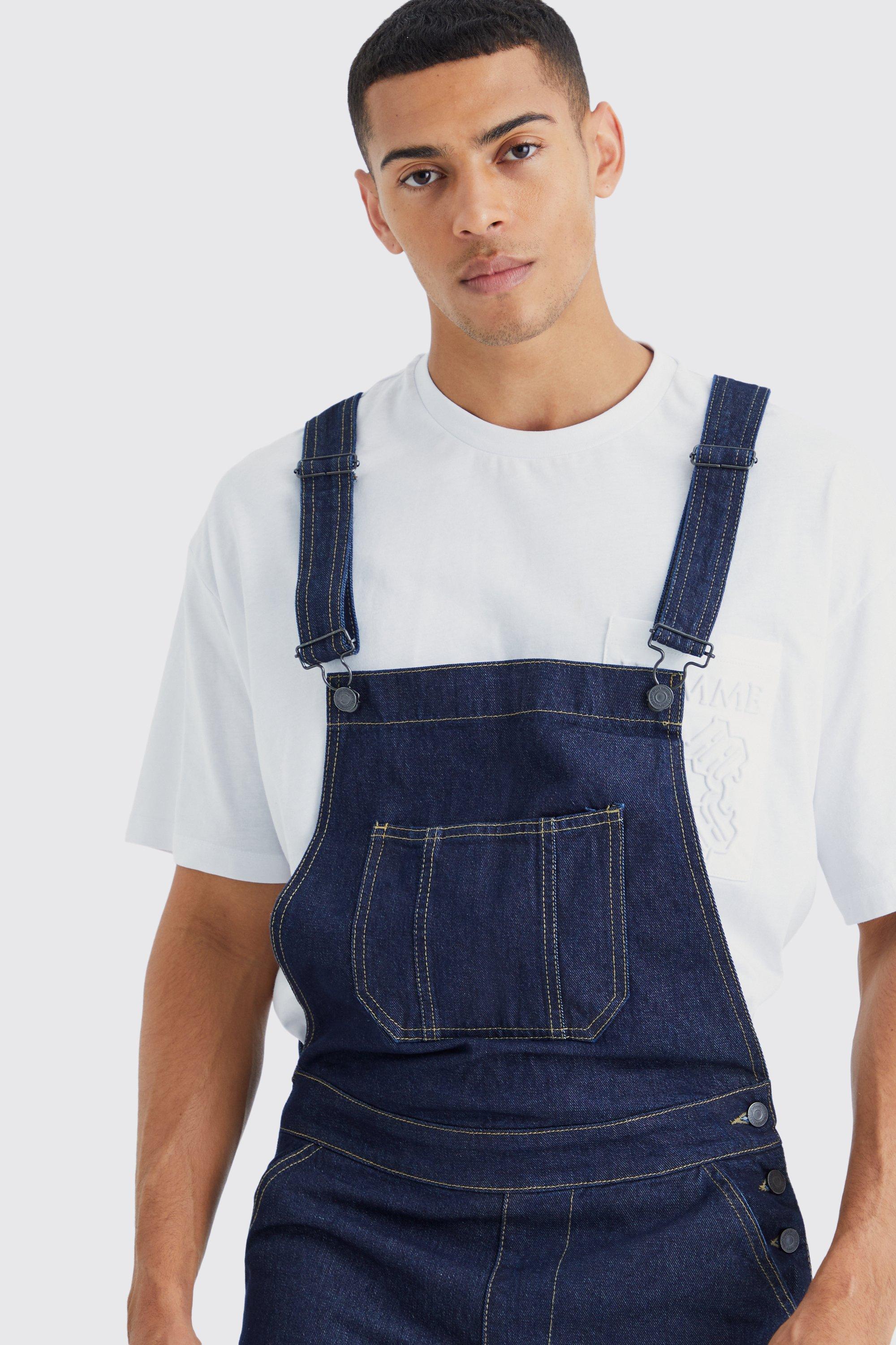 Mens hot sale denim dungarees