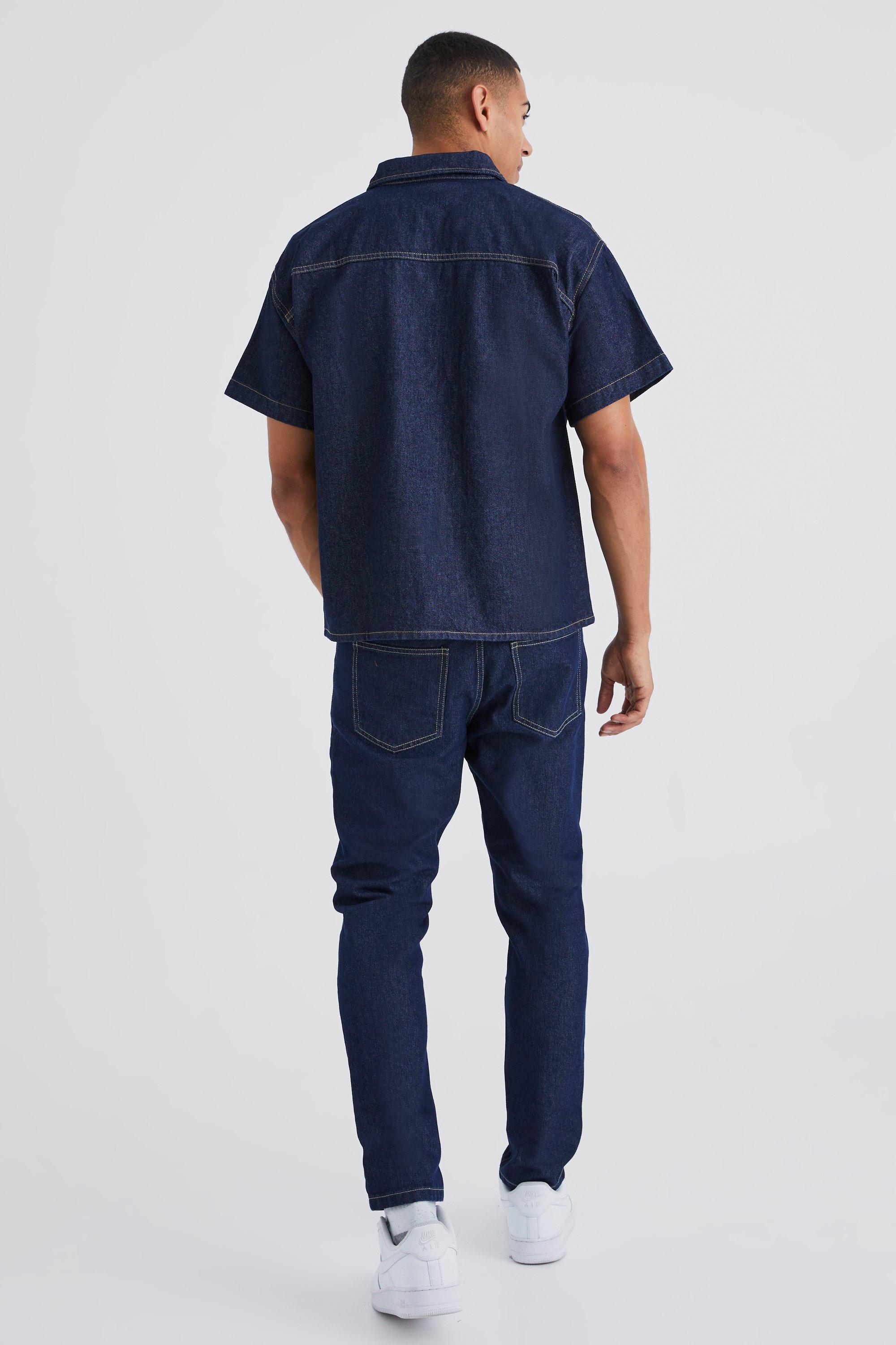 Spijkerblouse heren best sale korte mouw