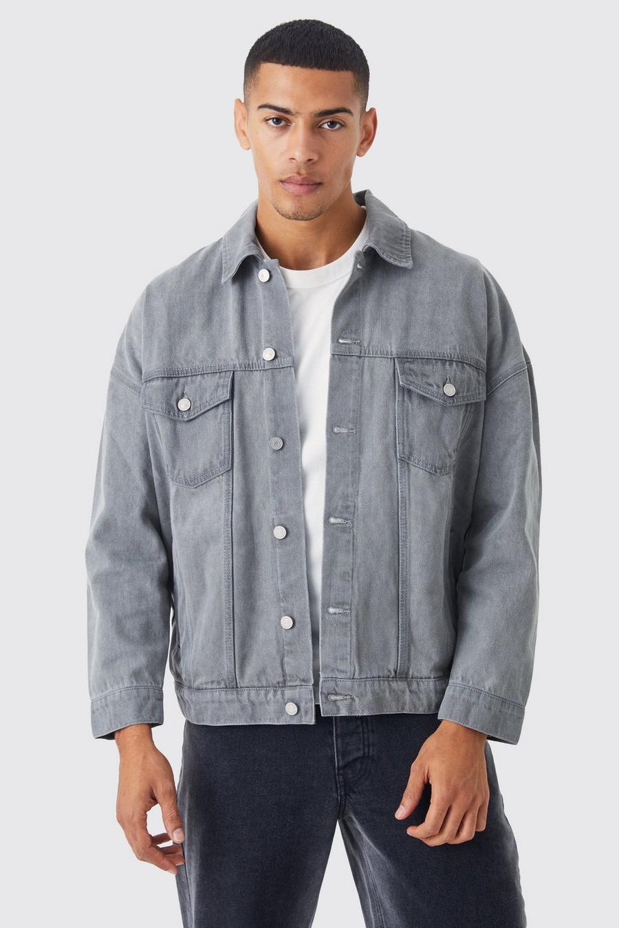 Mid grey Oversize jeansjacka image number 1