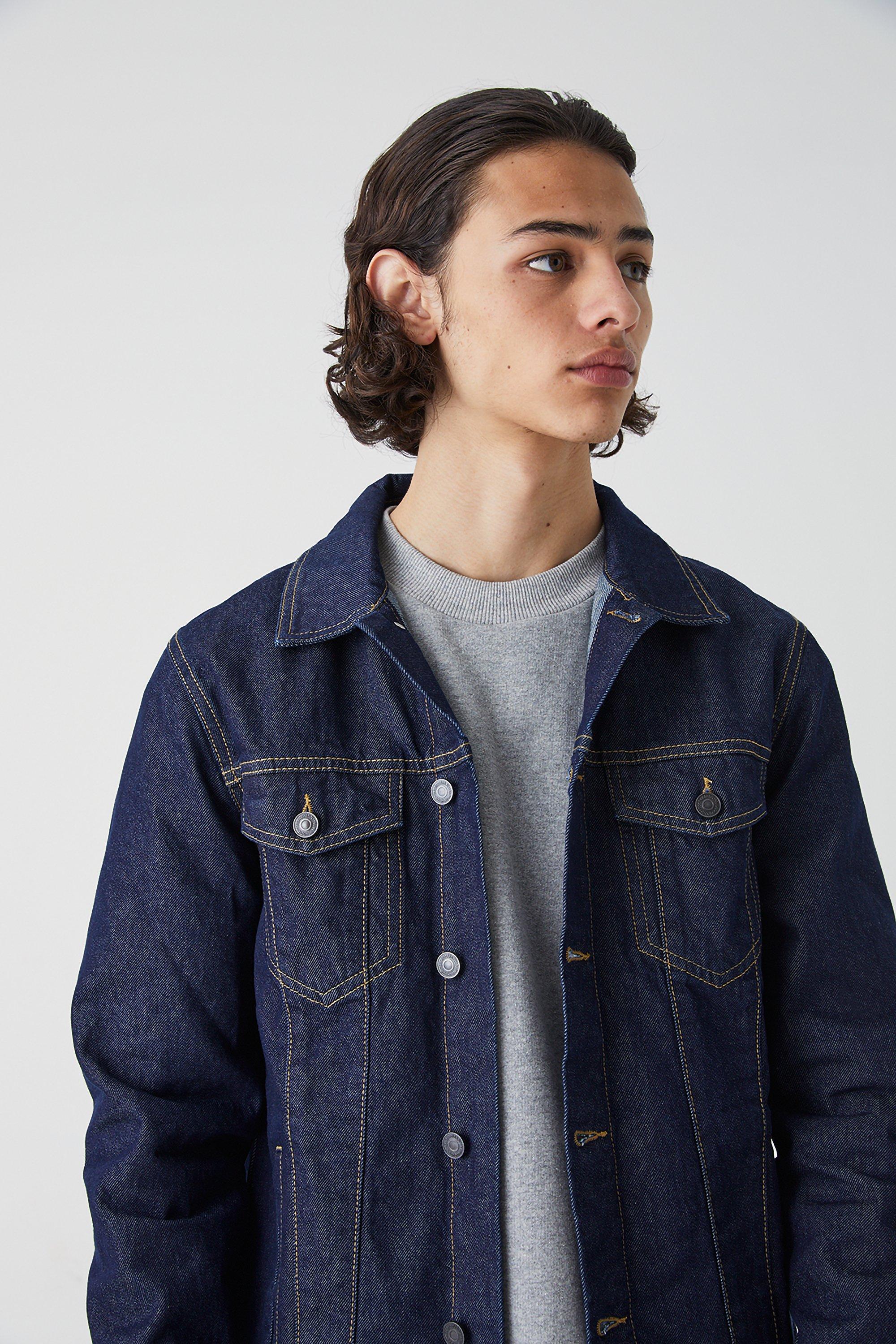 Mens denim hot sale jacket boohoo