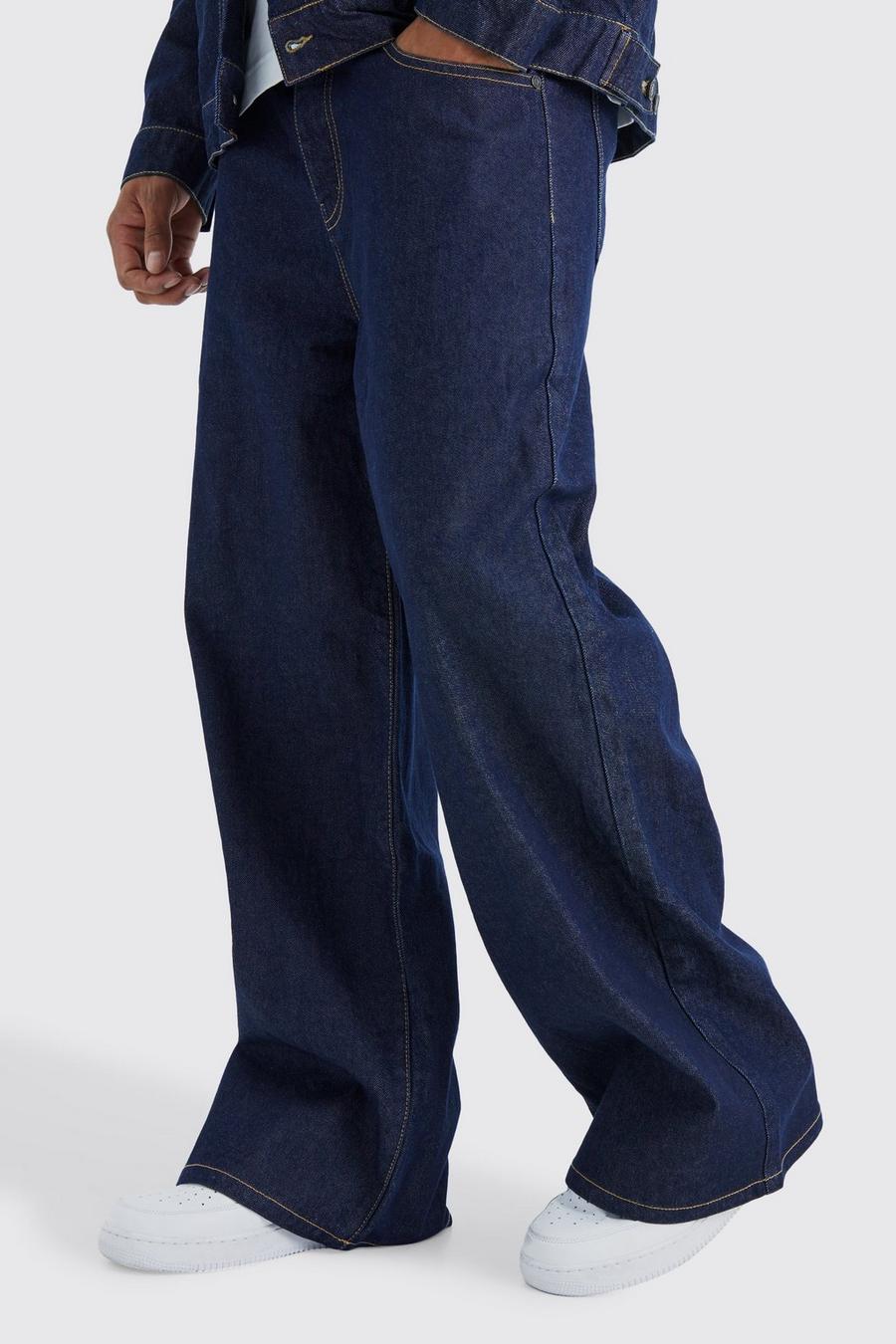 Jeans extra comodi in denim rigido, Indigo image number 1