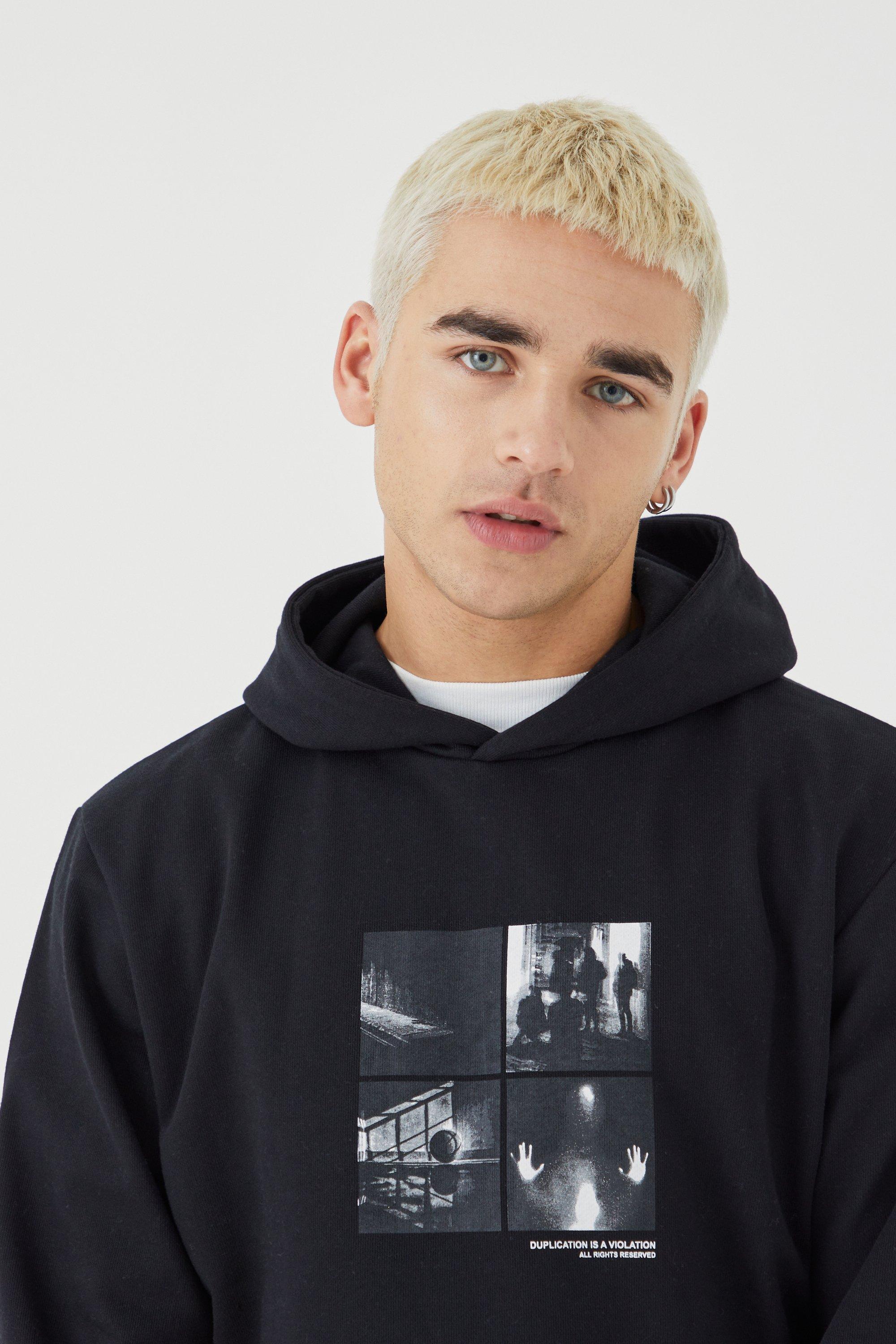 【boohoo】グラフィック パフプリント パーカー フーディ Boxy Fit Heavyweight Graphic Puff Print Hoodie | boohoo USA