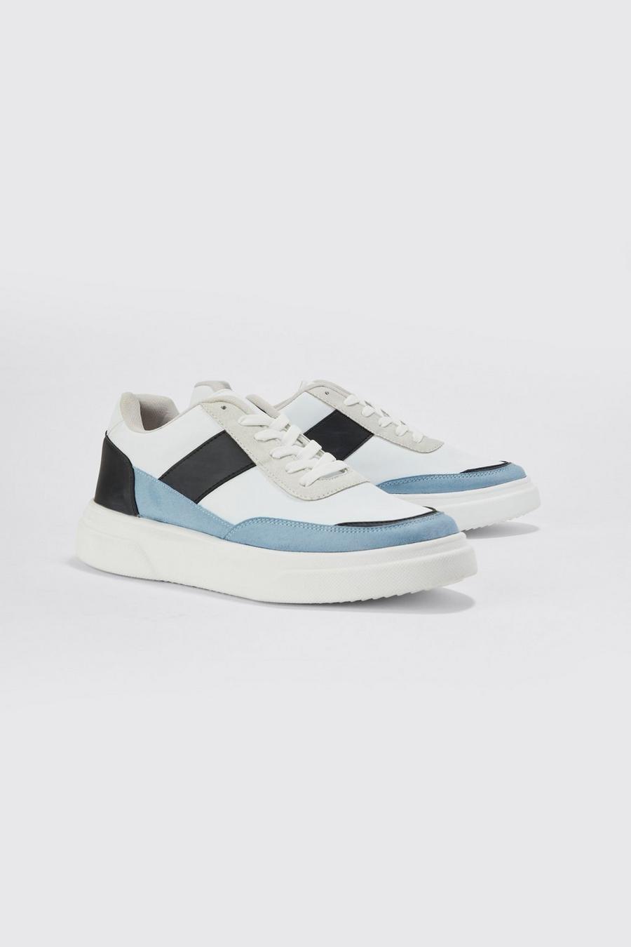 White blanco Contrast Panel Detail Trainer