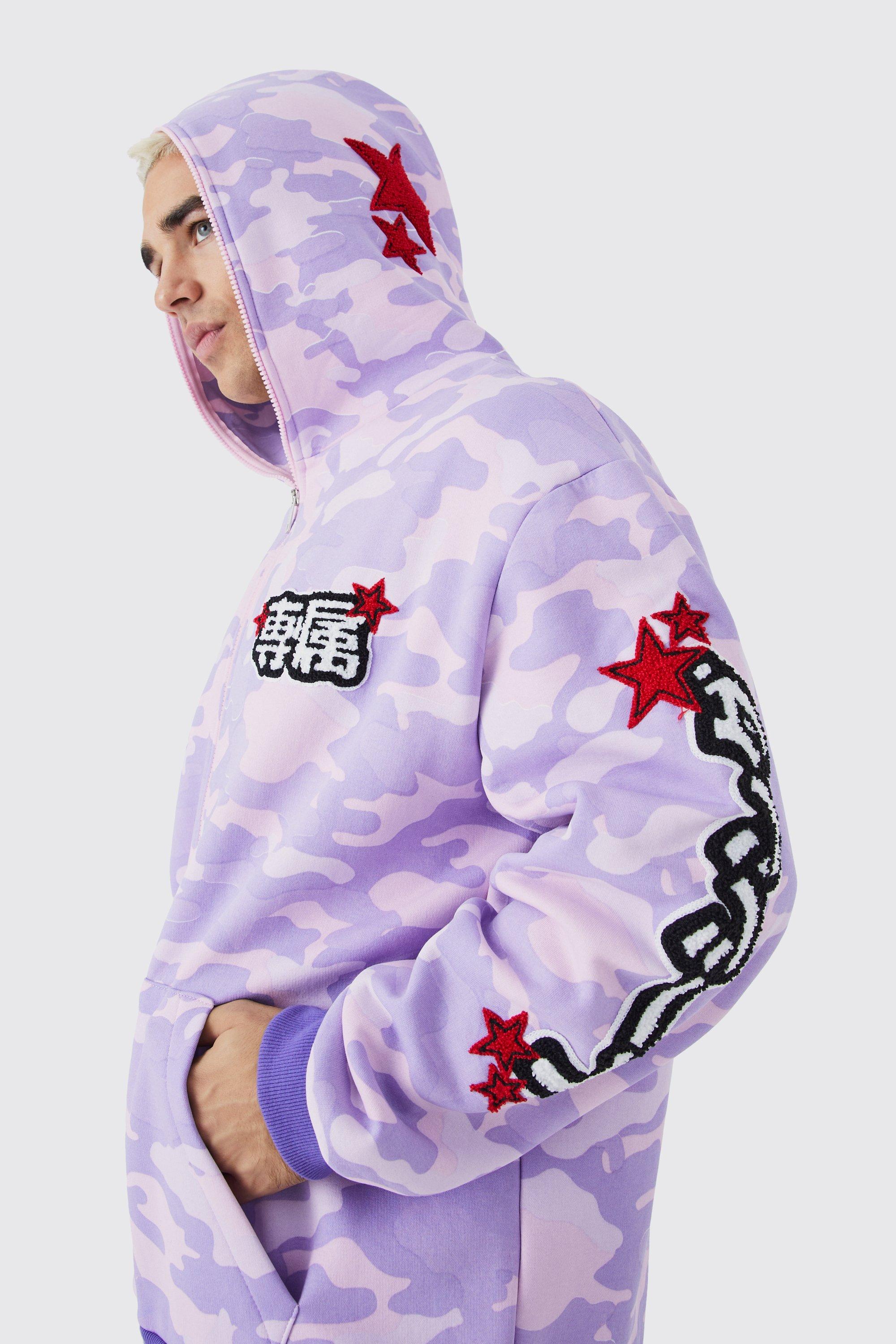 Bape applique cheap full zip hoodie