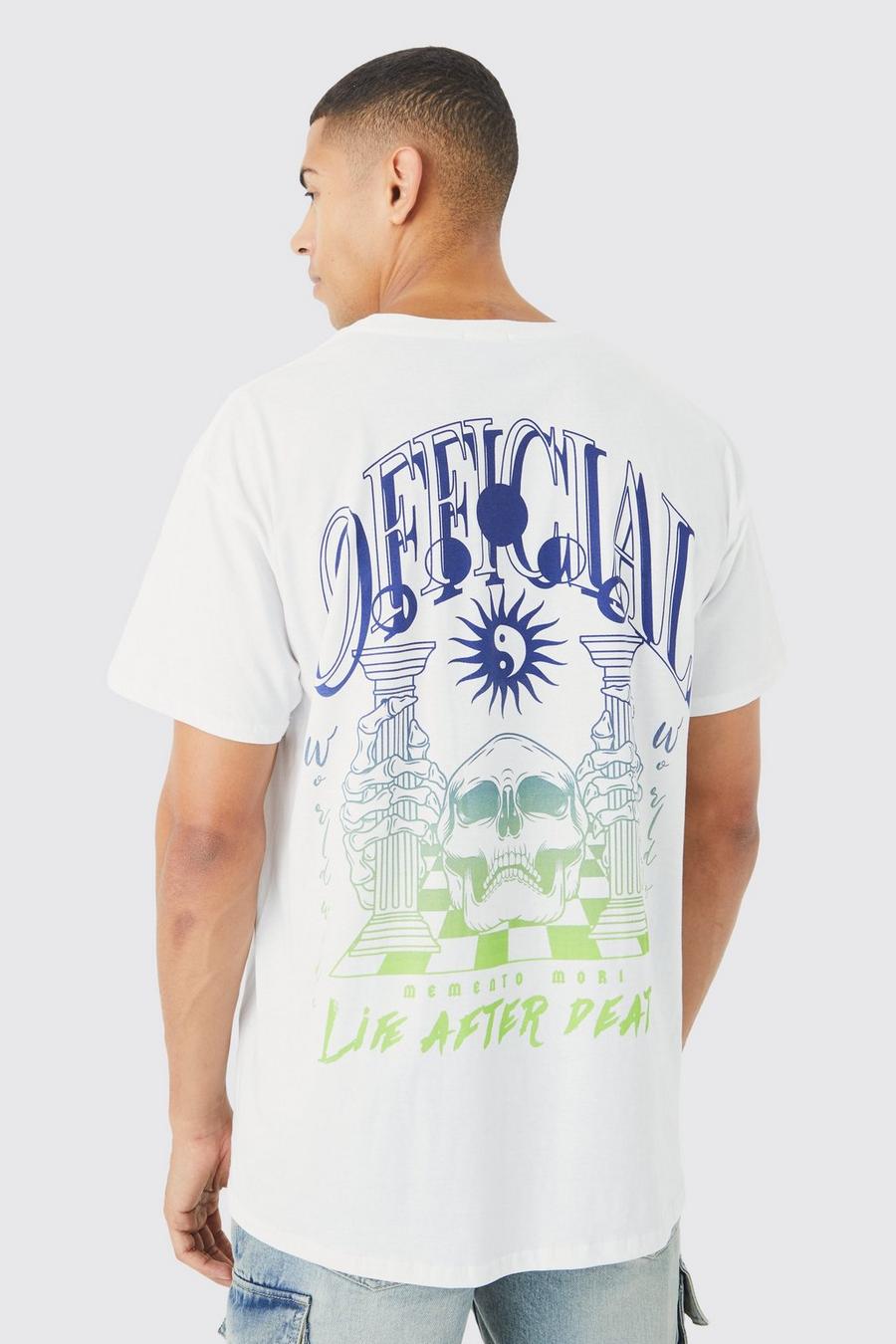 White Offcl Schedel T-Shirt Met Print image number 1
