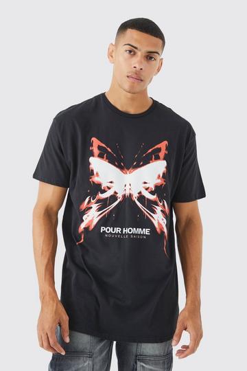 Oversized Butterfly Graphic T-shirt black