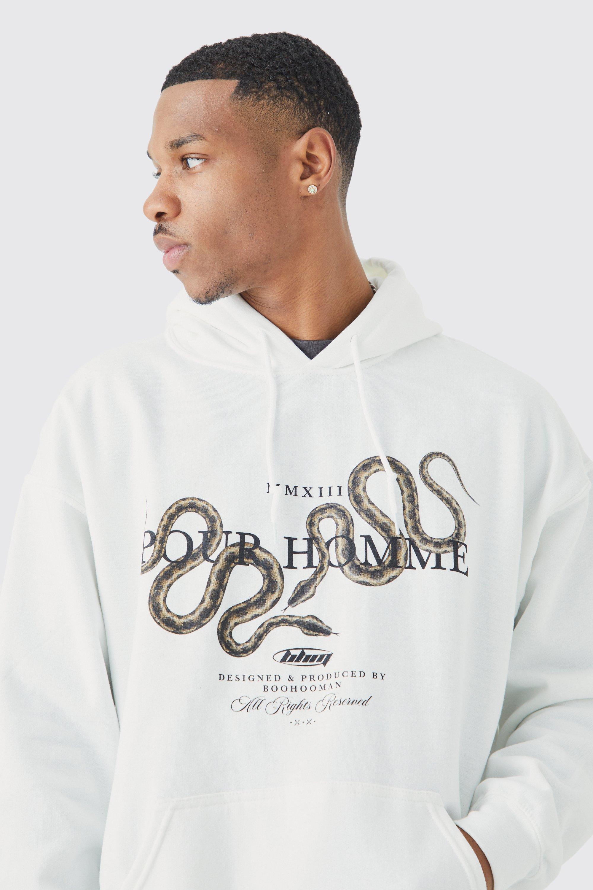 Oversized Pour Homme Snake Hoodie boohoo