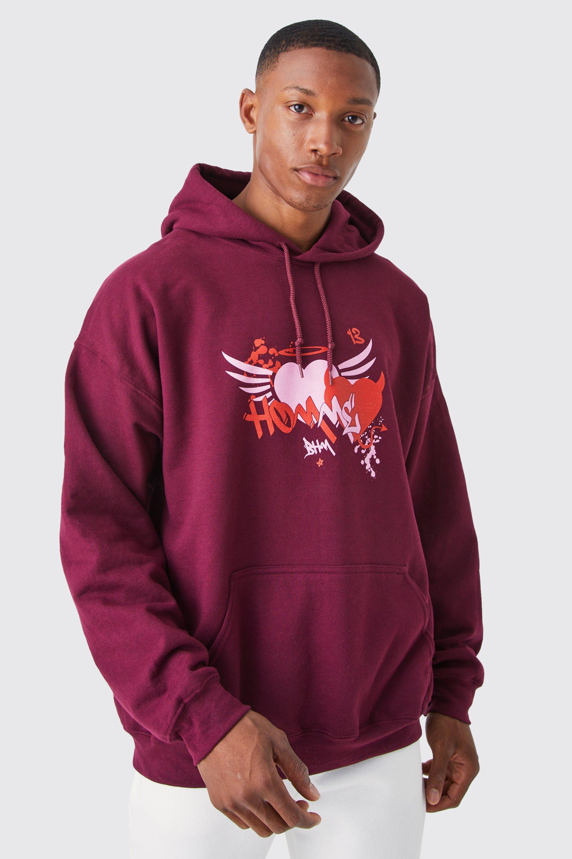 burgundy graphic hoodie