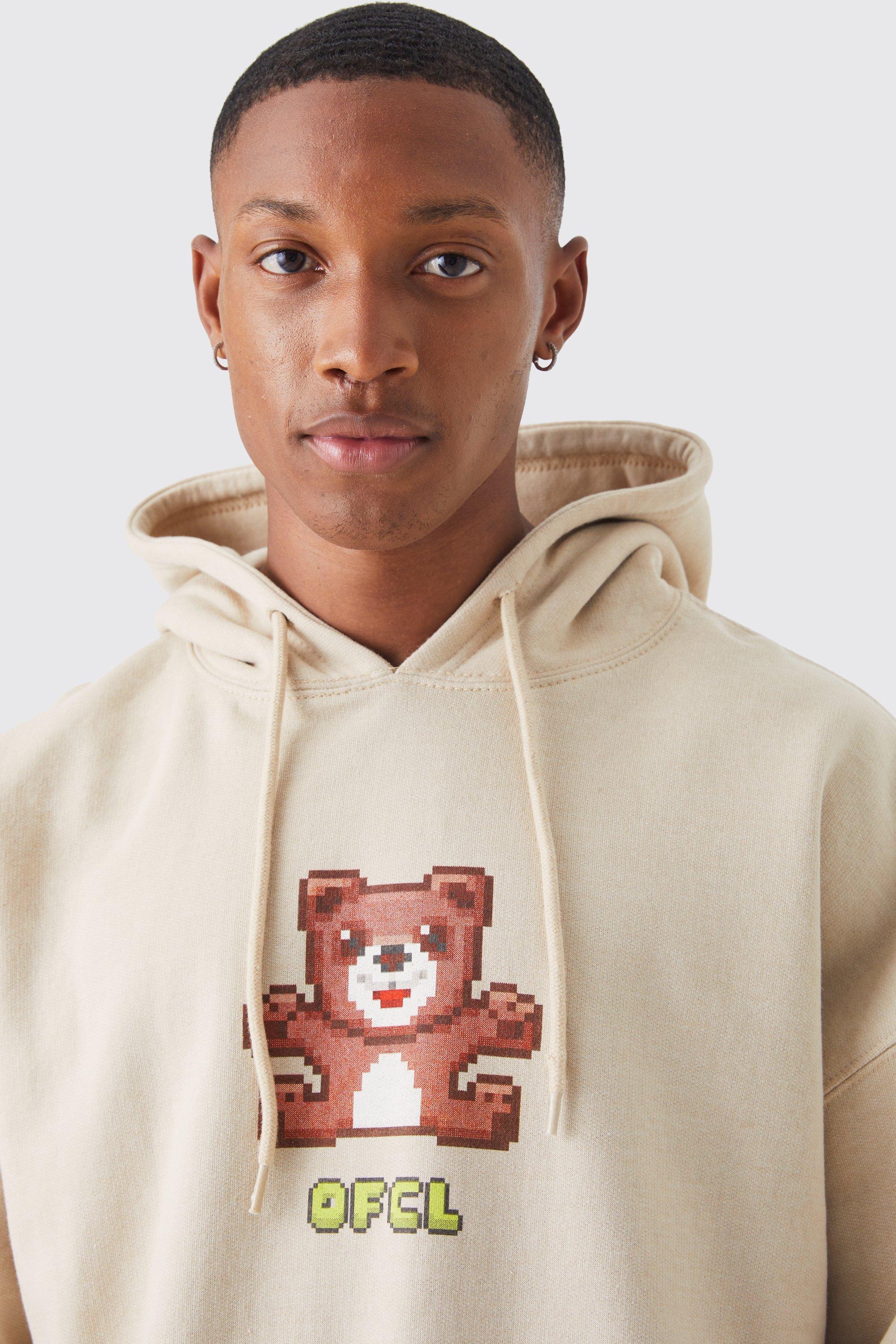 Digital Bear Graphic Hoodie boohoo