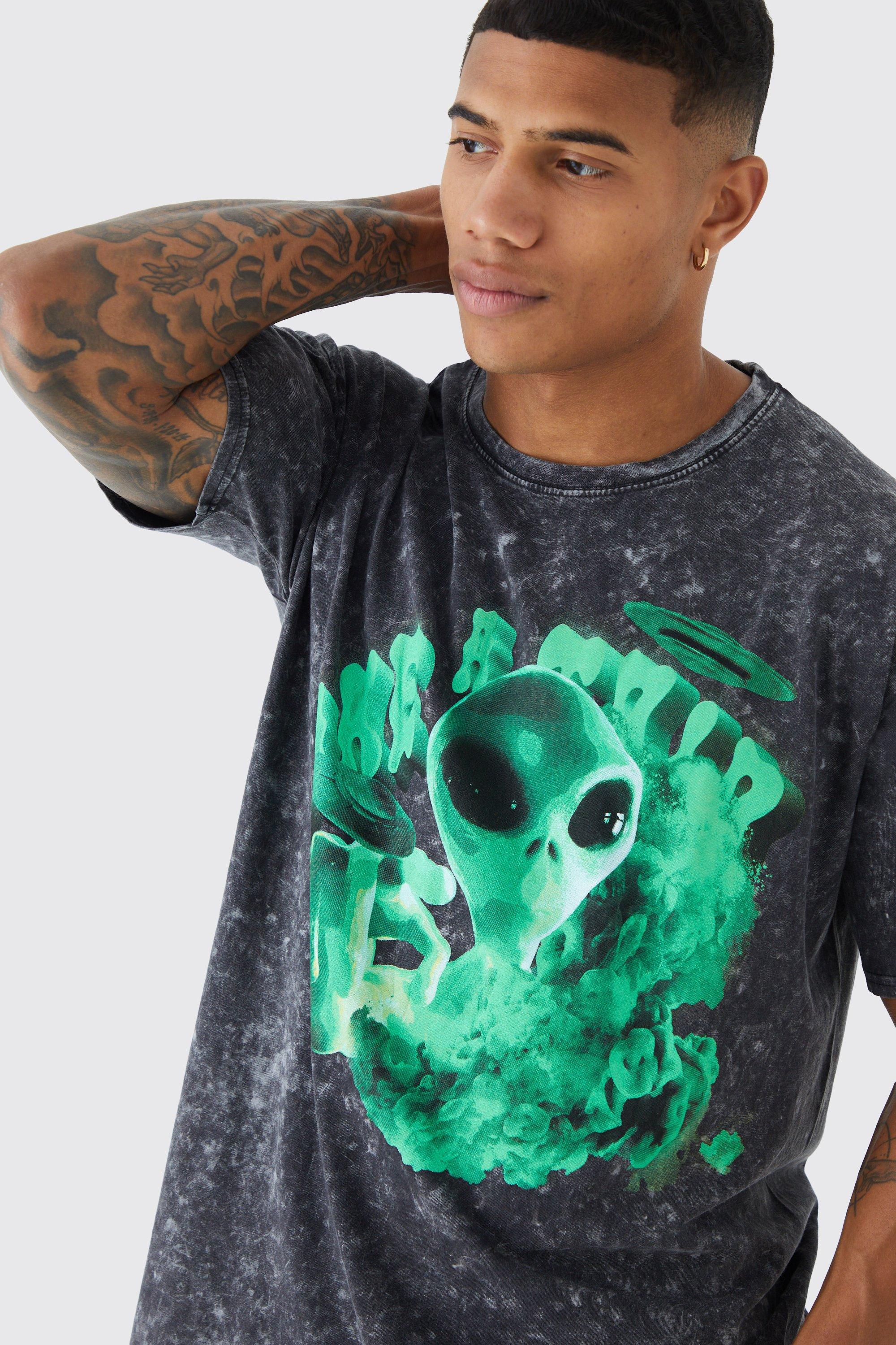 Green alien t clearance shirt