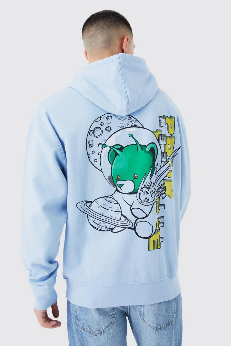 Blue Pour Home Bear Graphic Hoodie