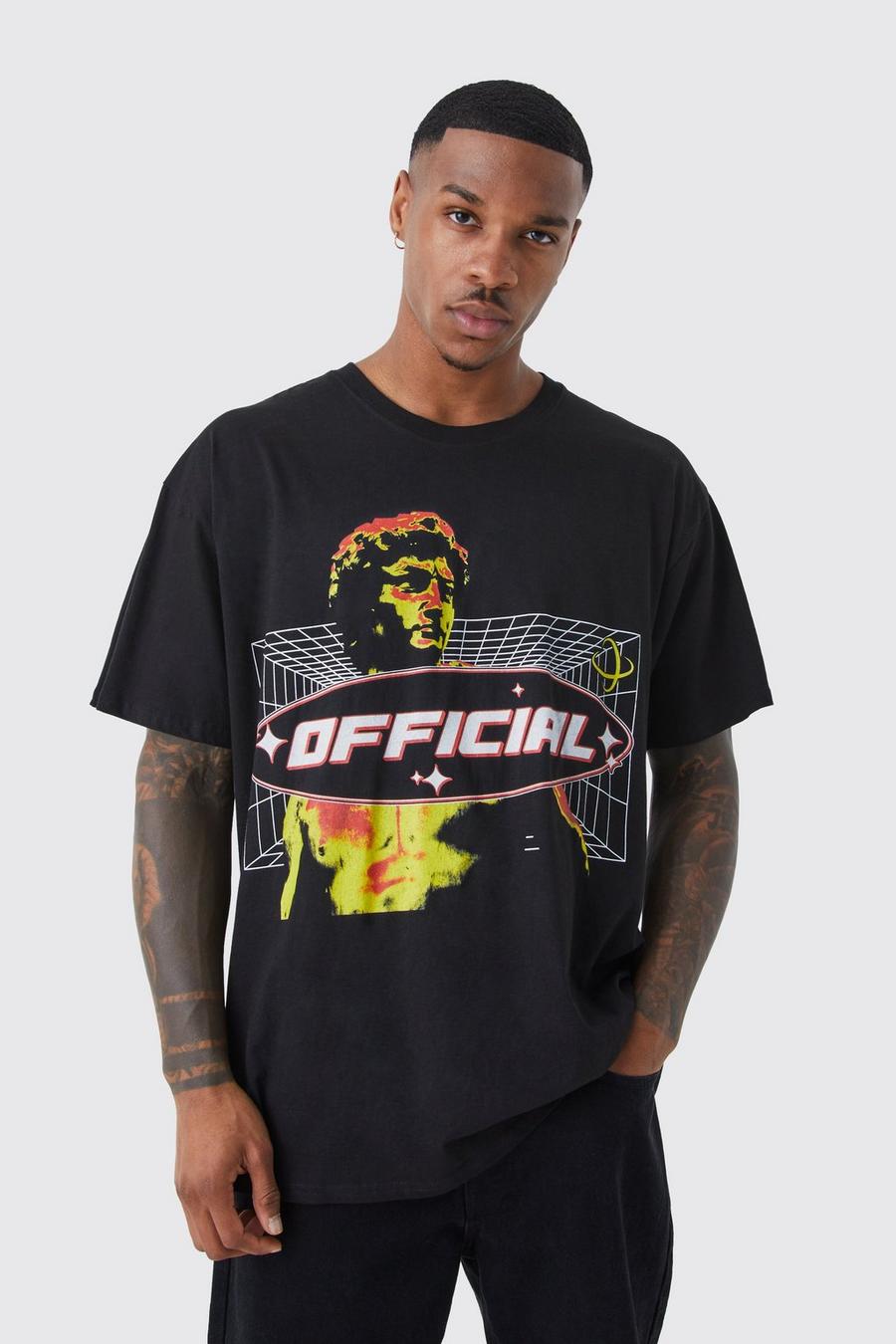 Black negro Oversized Offcl Graphic T-shirt
