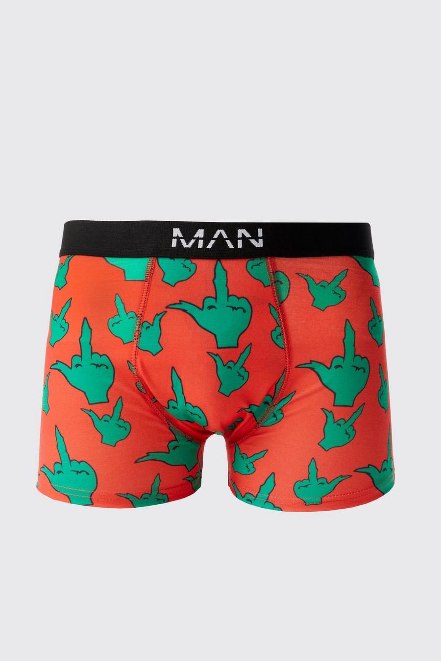 Red Christmas Character Hand Print Boxers