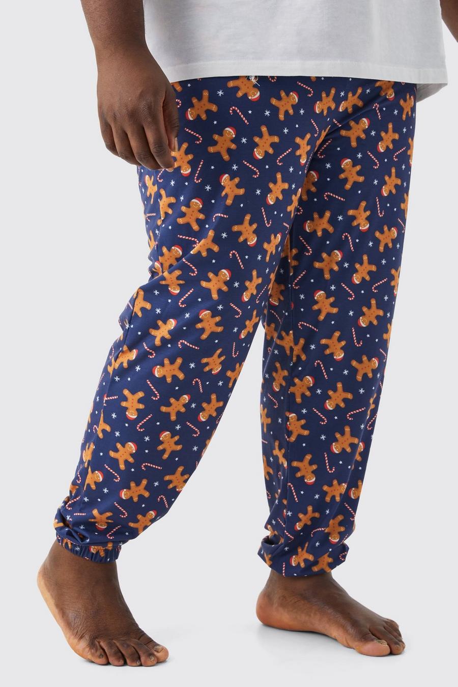 Navy Plus Christmas Gingerbread Lounge Bottoms