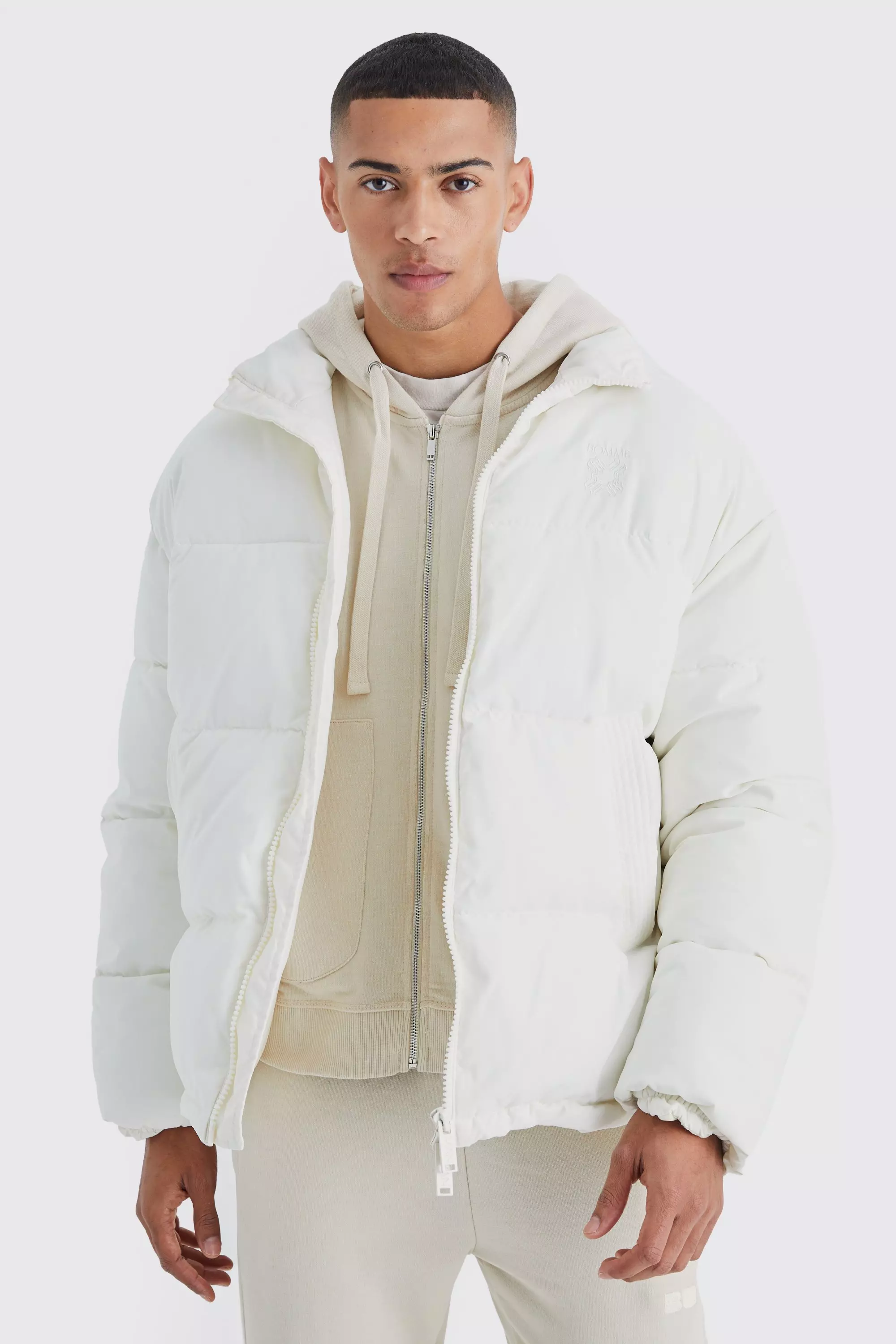 【Anyone more】Orb ivory wool padded jacket Boohoo ME