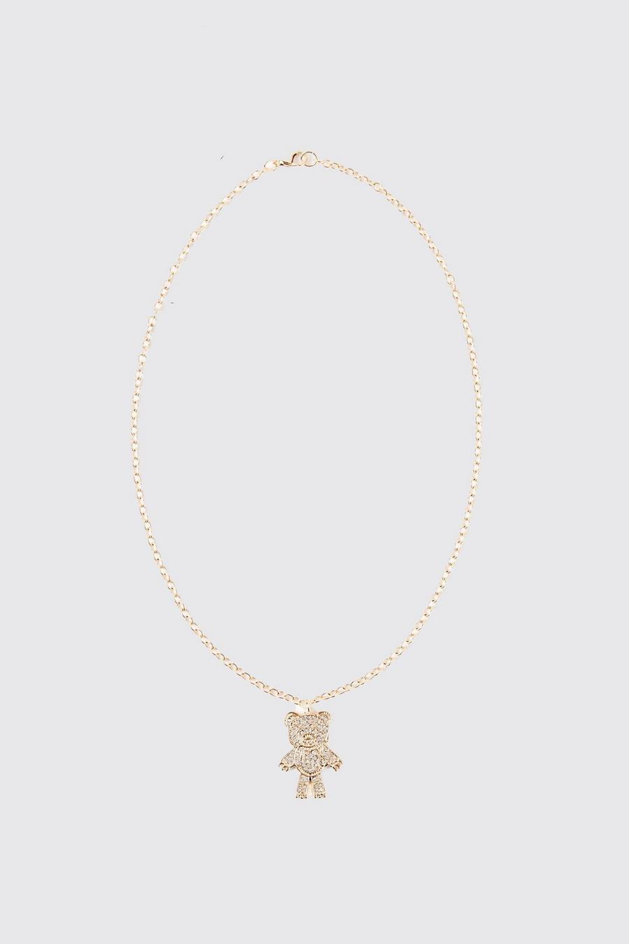 Gold métallique Bear Necklace 