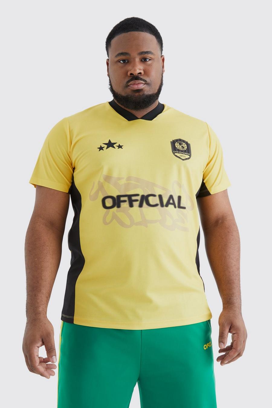 Camiseta Plus Official de fútbol y manga corta, Yellow
