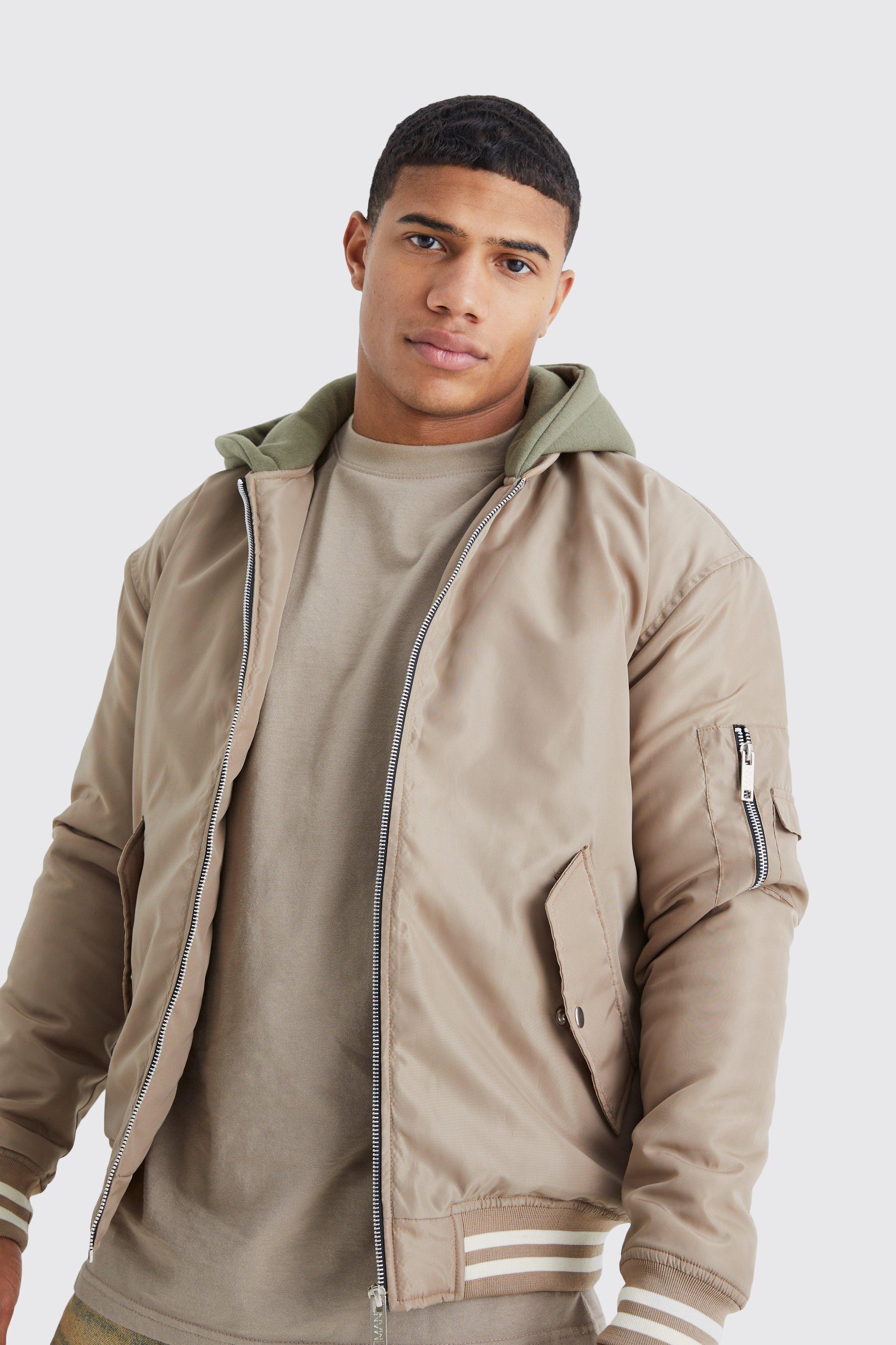 Mens jersey cheap bomber jacket