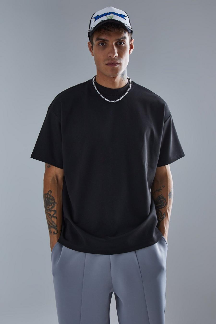 Black Premium Oversize t-shirt i tjockt tyg image number 1
