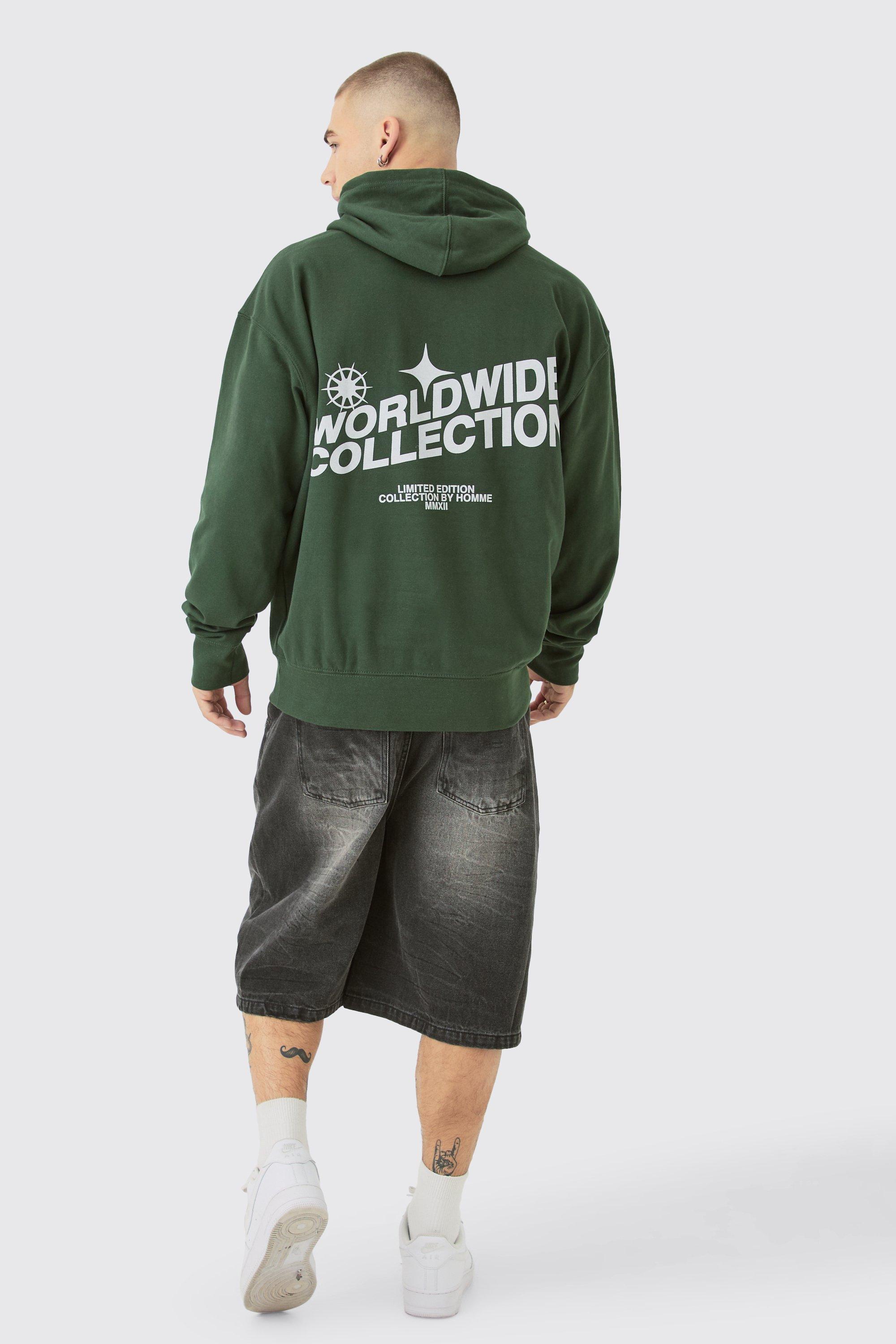 【boohoo】WORLD WIDE グラフィック パーカー Oversized Worldwide Graphic Hoodie | boohoo USA