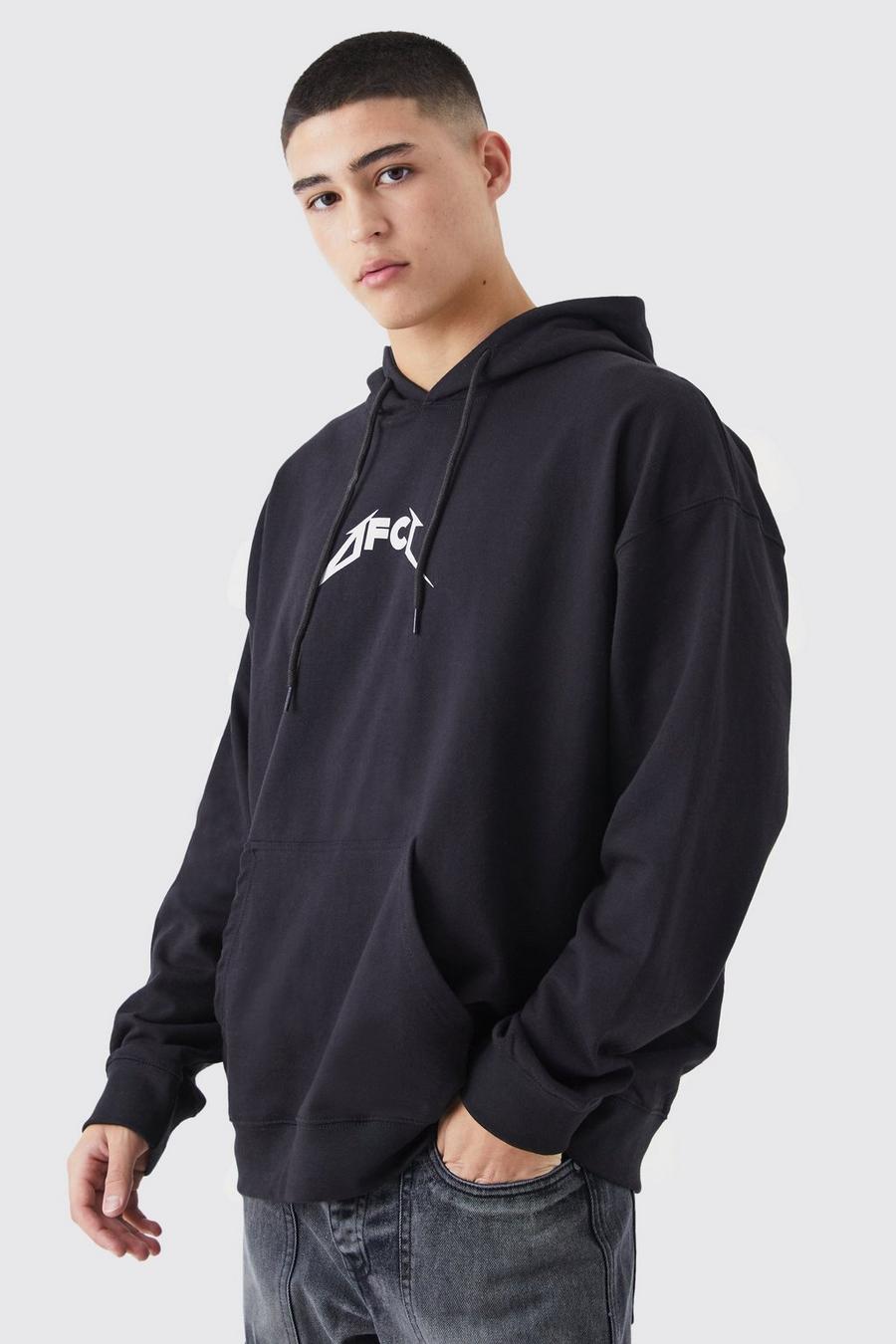 Black Ofcl Oversize hoodie med grafiskt tryck