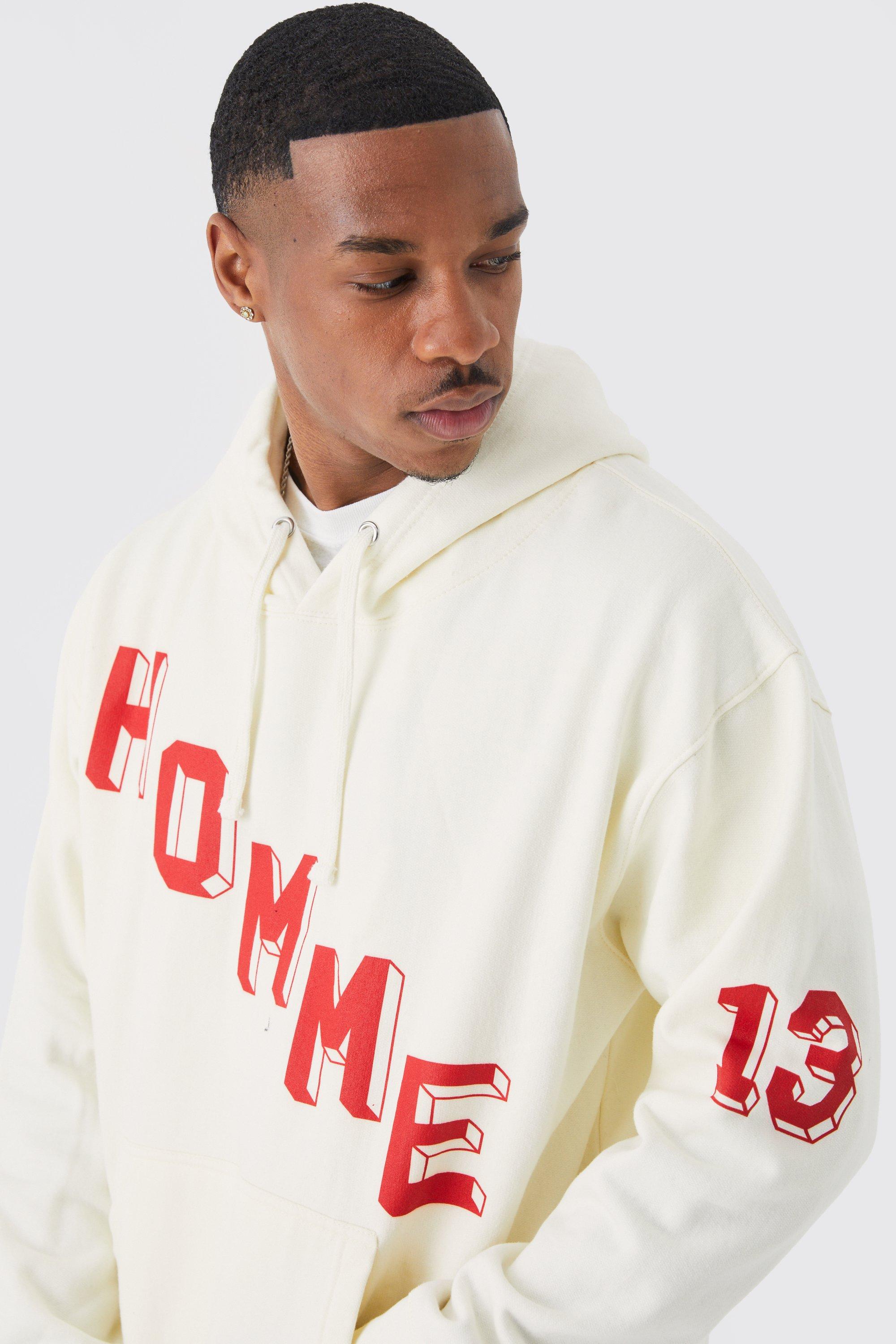 Oversized Homme Graphic Hoodie