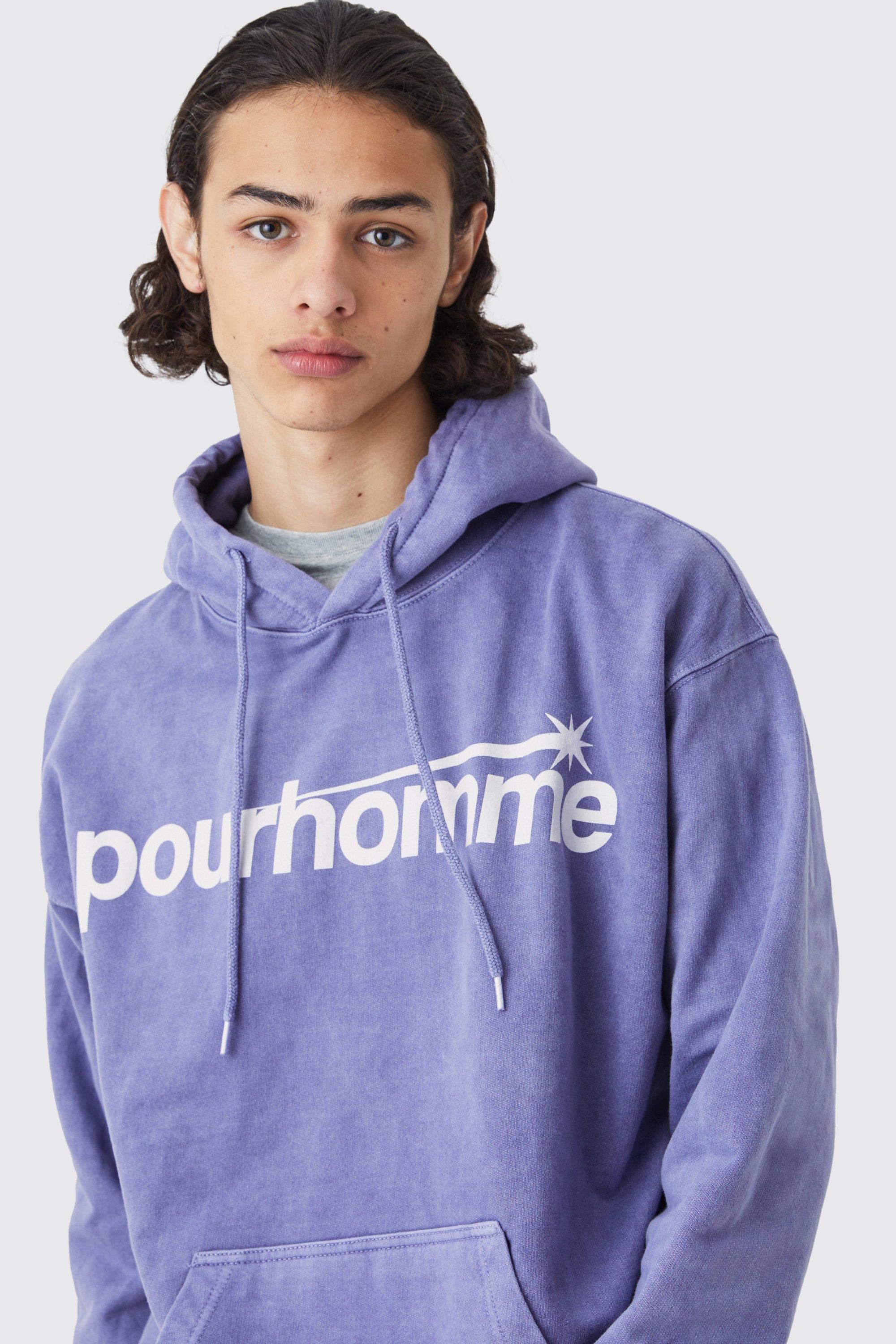 Purple graphic hoodie online mens