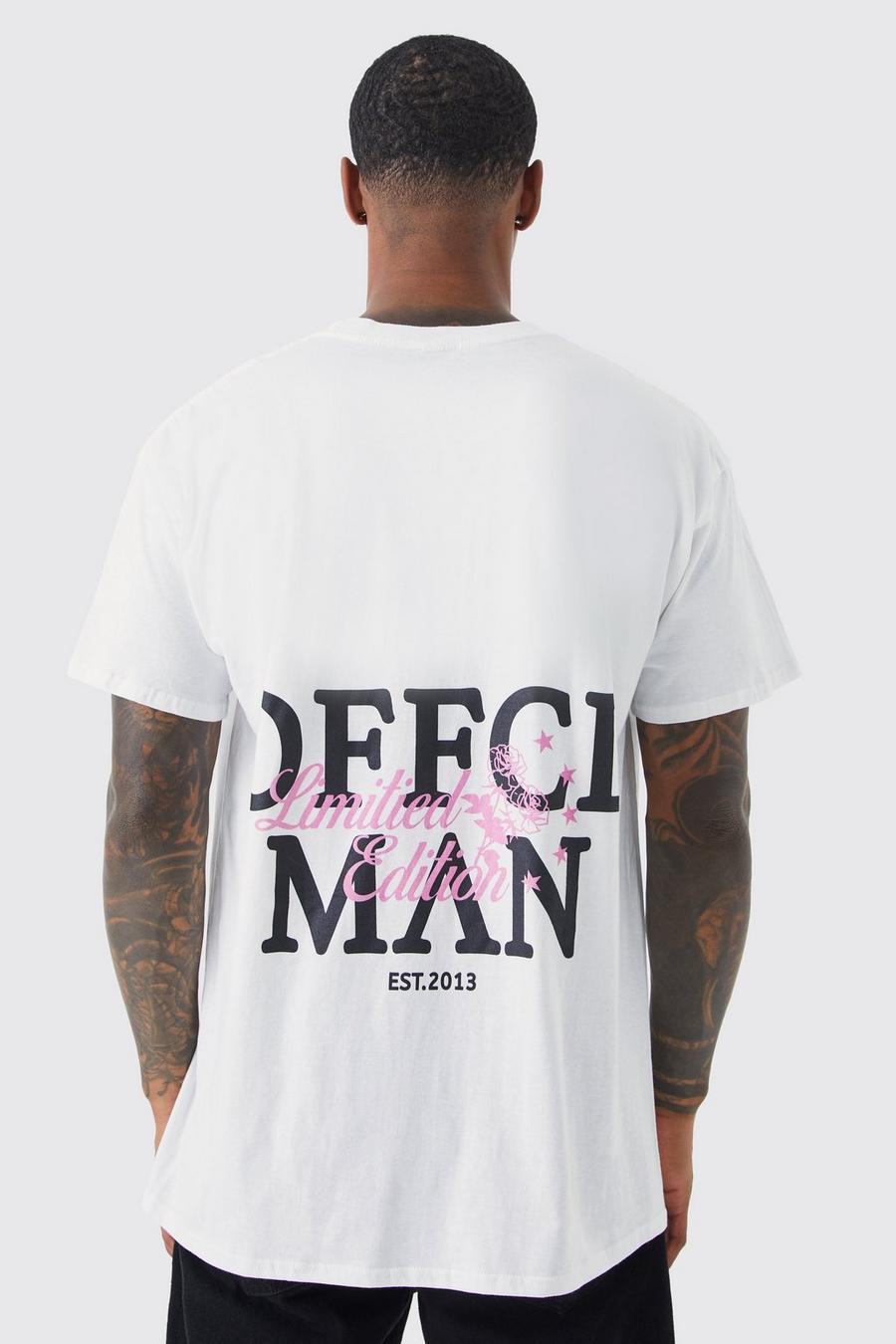 White blanc Oversized Offcl Man T-Shirt Met Print
