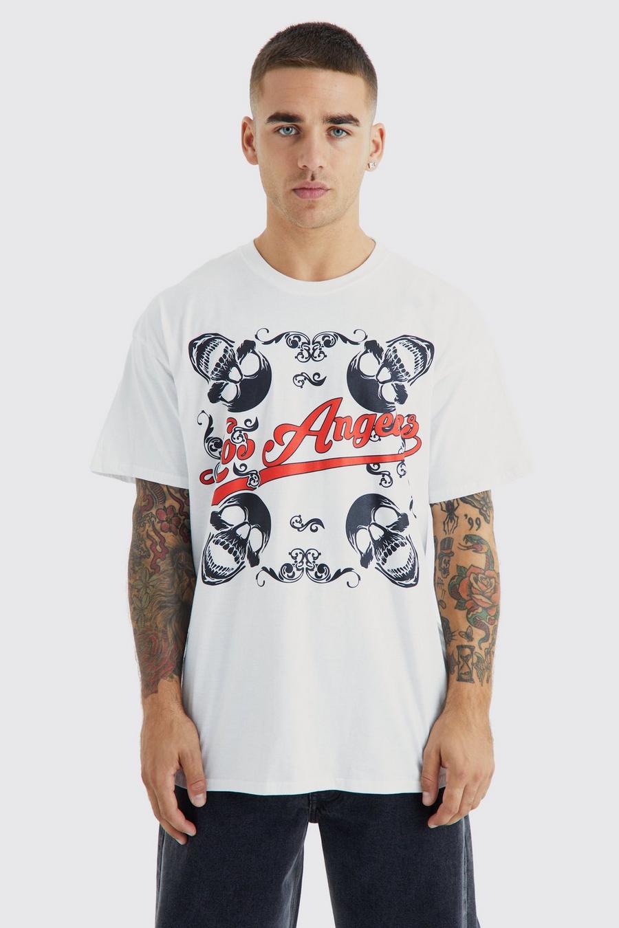 White blanco Oversized Los Angeles Graphic T-shirt