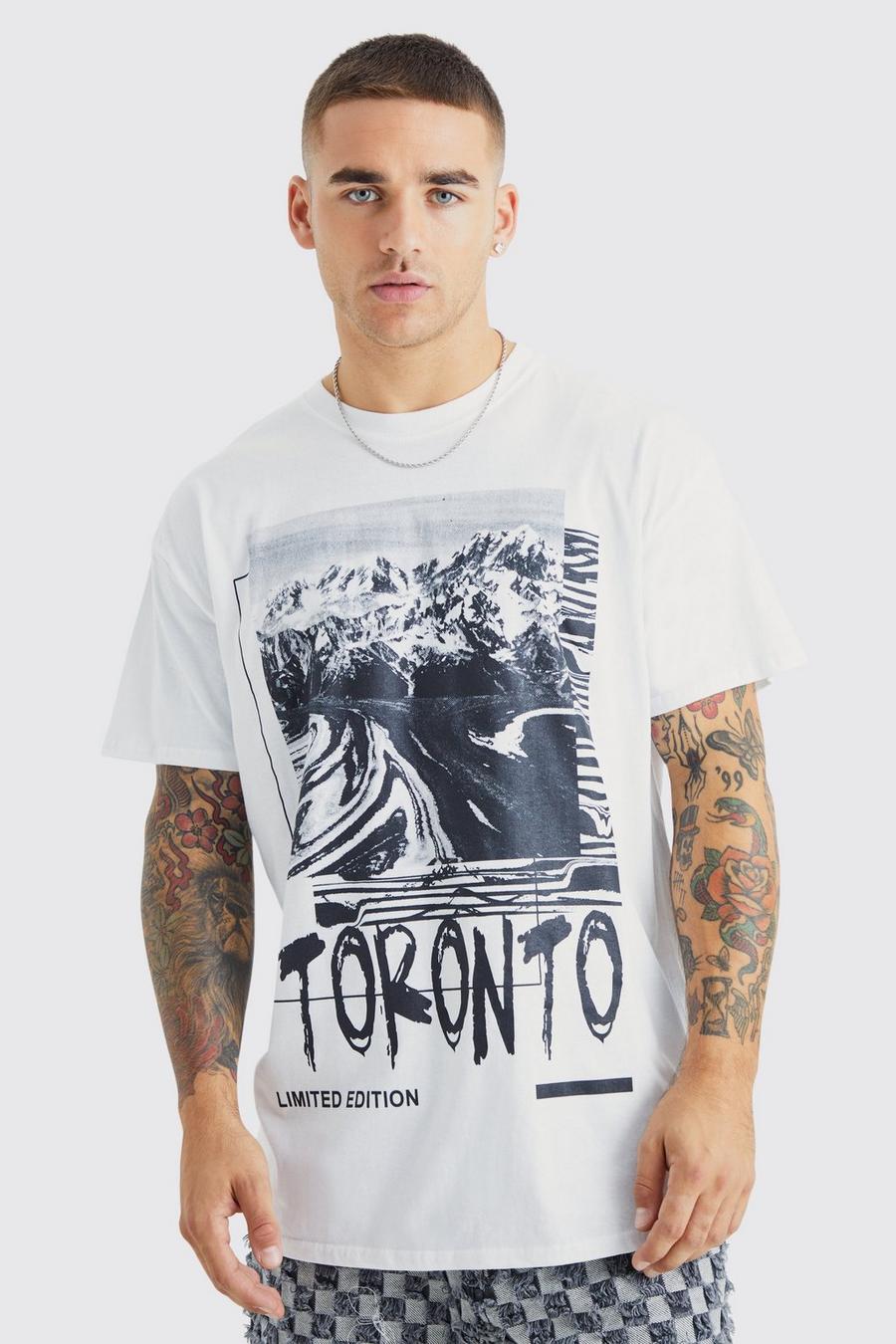 White Oversized Toronto Graphic T-shirt