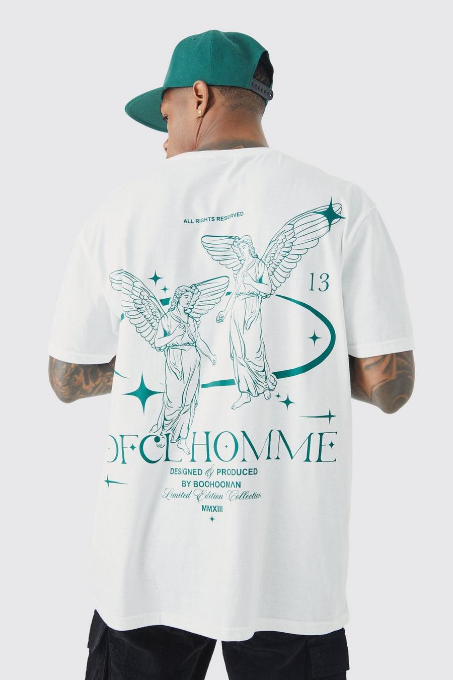 boohooMAN Oversized Pour Homme Graphic T-Shirt - Green - Size Xs