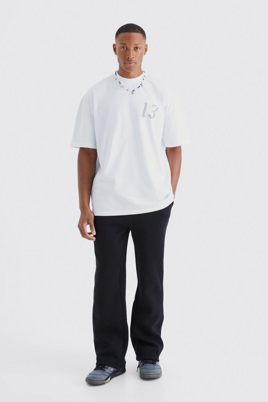 Oversize T-Shirt & Jogginghose mit Print, Black image number 1