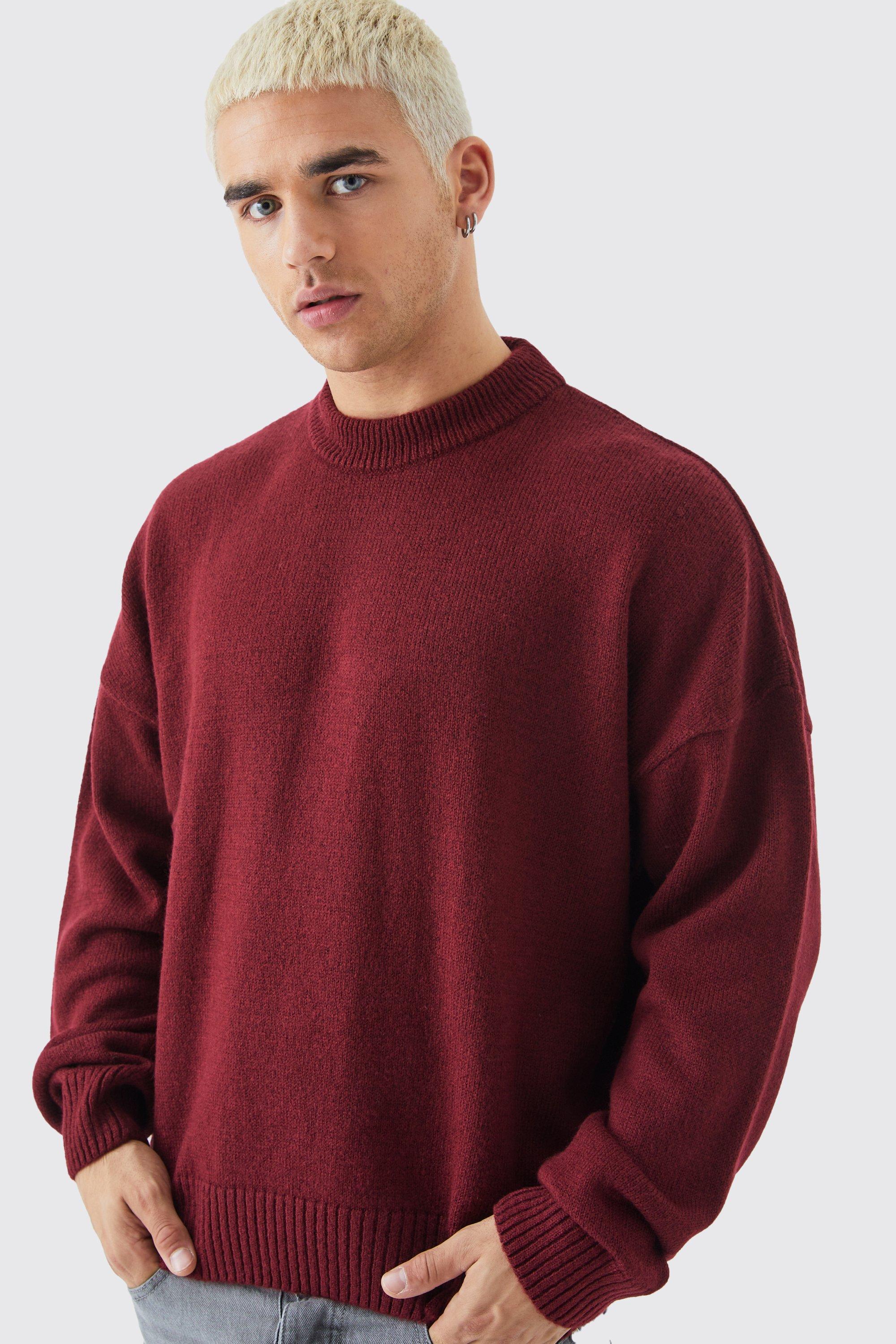 Boxy Brushed Extended Neck Knitted Jumper